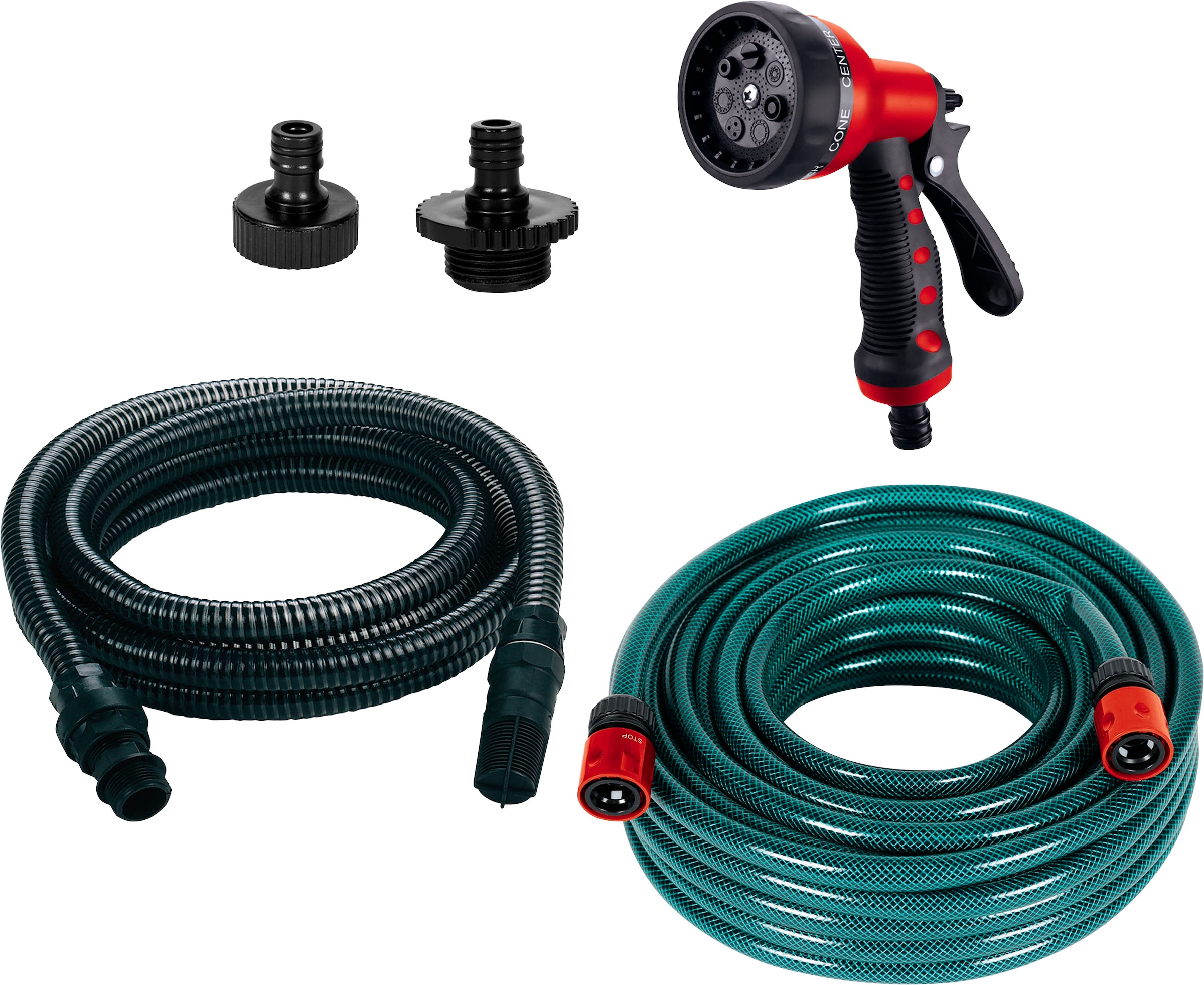 Einhell Saugschlauch »Saug- & Druck (OFP)«, (Set), 7-teilig, 4m Saugschlauch; 20m Gartenschlauch inkl. Adaptern