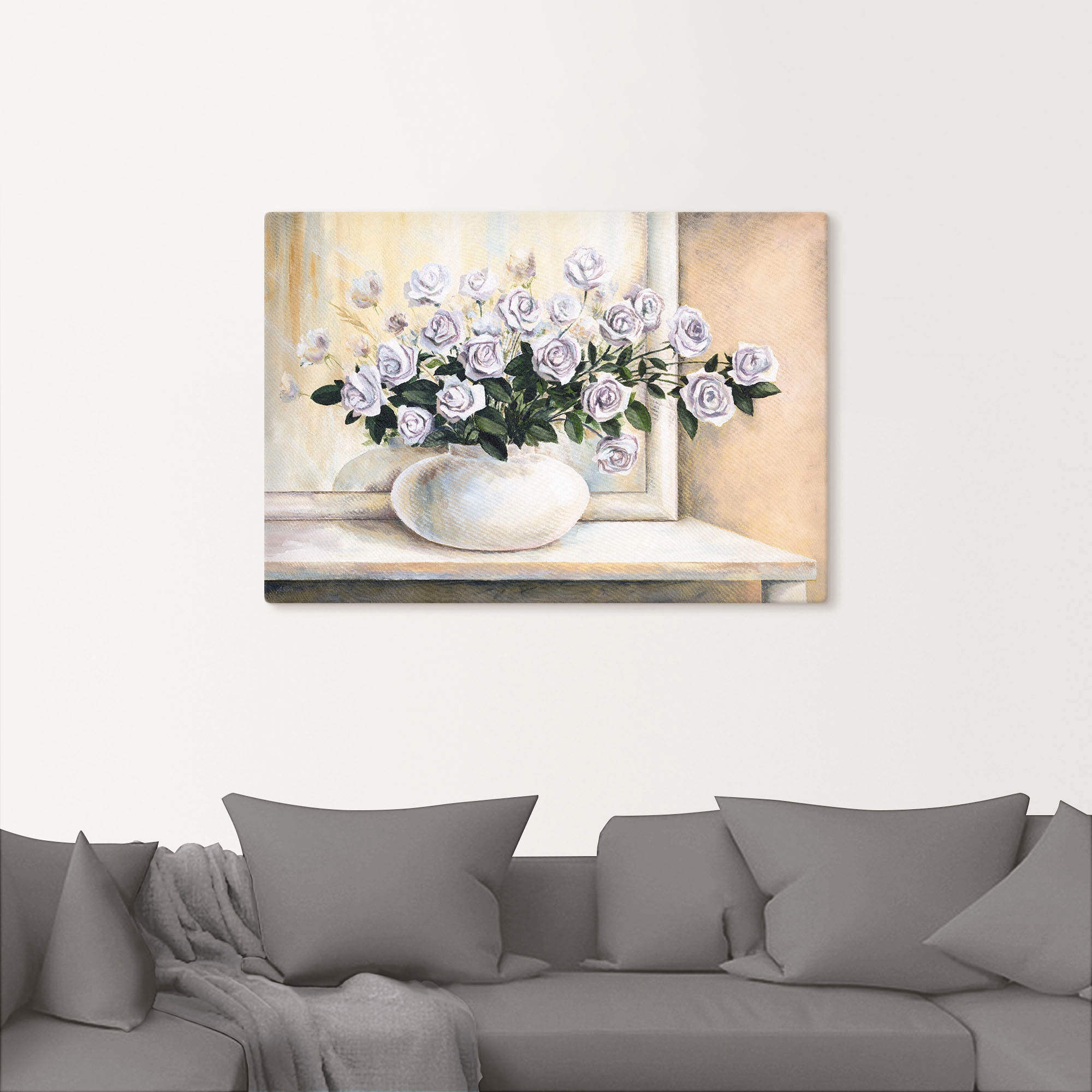 Artland Wandbild »Rosen auf Tisch als versch. Wandaufkleber St.), in II«, (1 Größen Alubild, Blumen, Leinwandbild, online bestellen Poster oder