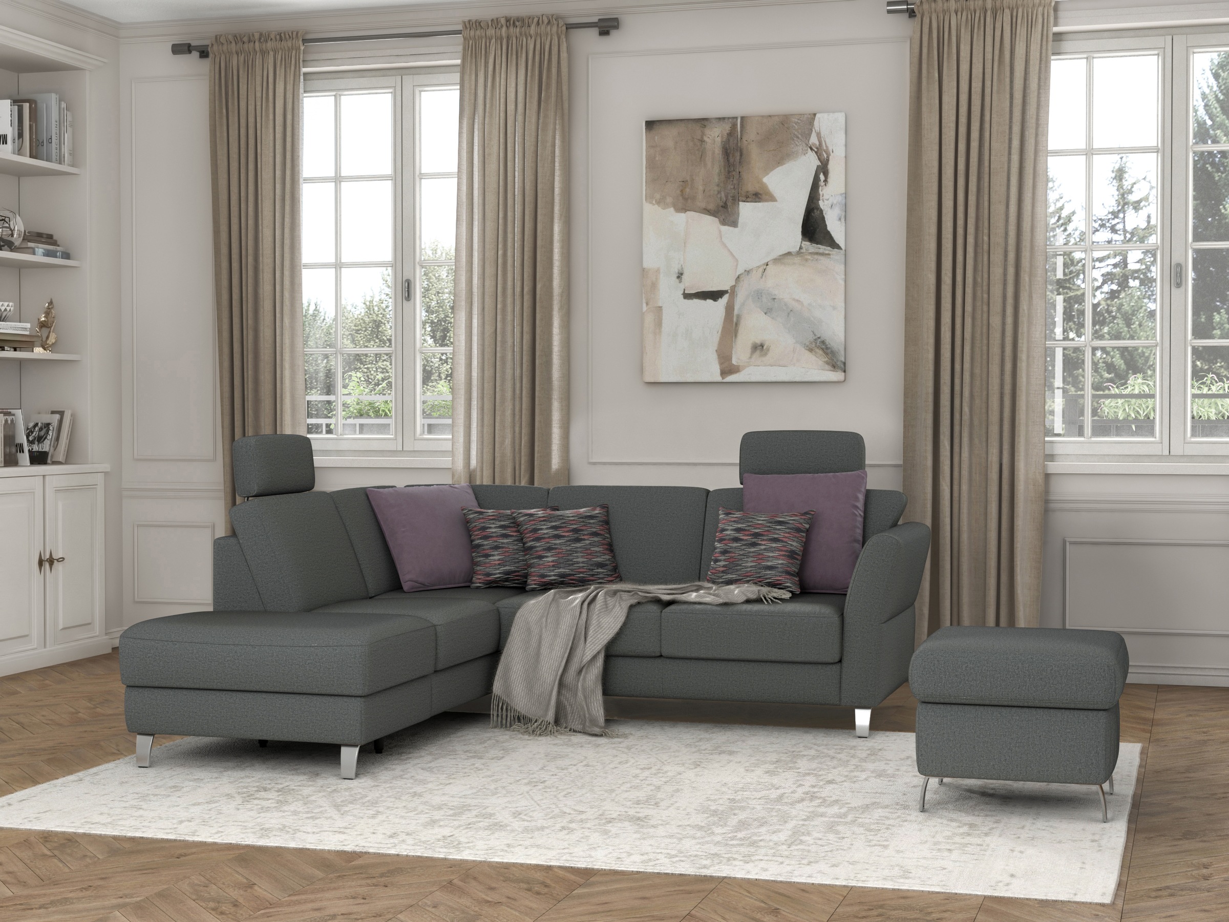 sit&more Ecksofa »Visby L-Form«, Wahlweise mit Bettfunktion und Stauraum, f günstig online kaufen