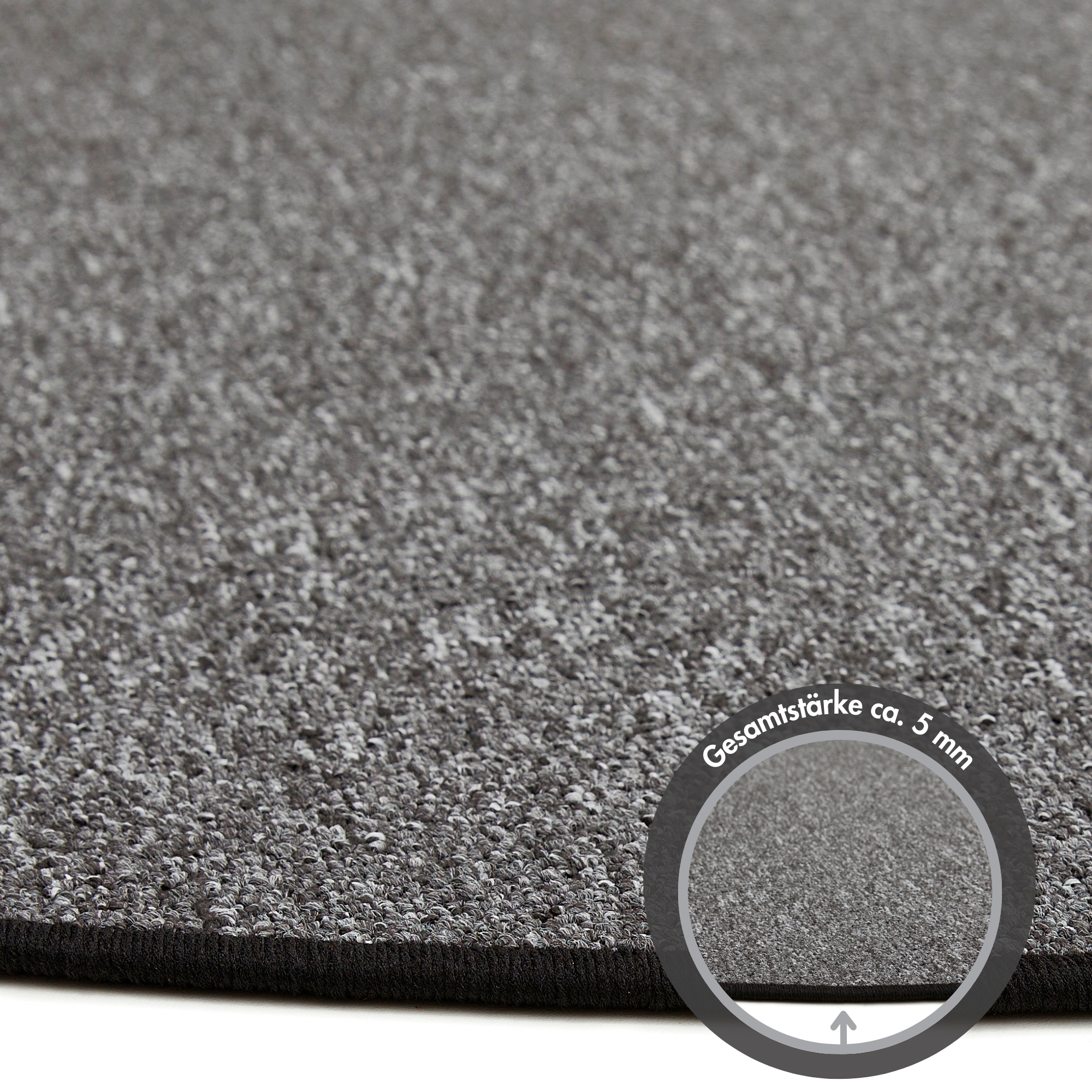Andiamo Teppich »Luton, Made in Germany«, rund, 5 mm Höhe, melierte Optik, ideal im Wohnzimmer & Schlafzimmer