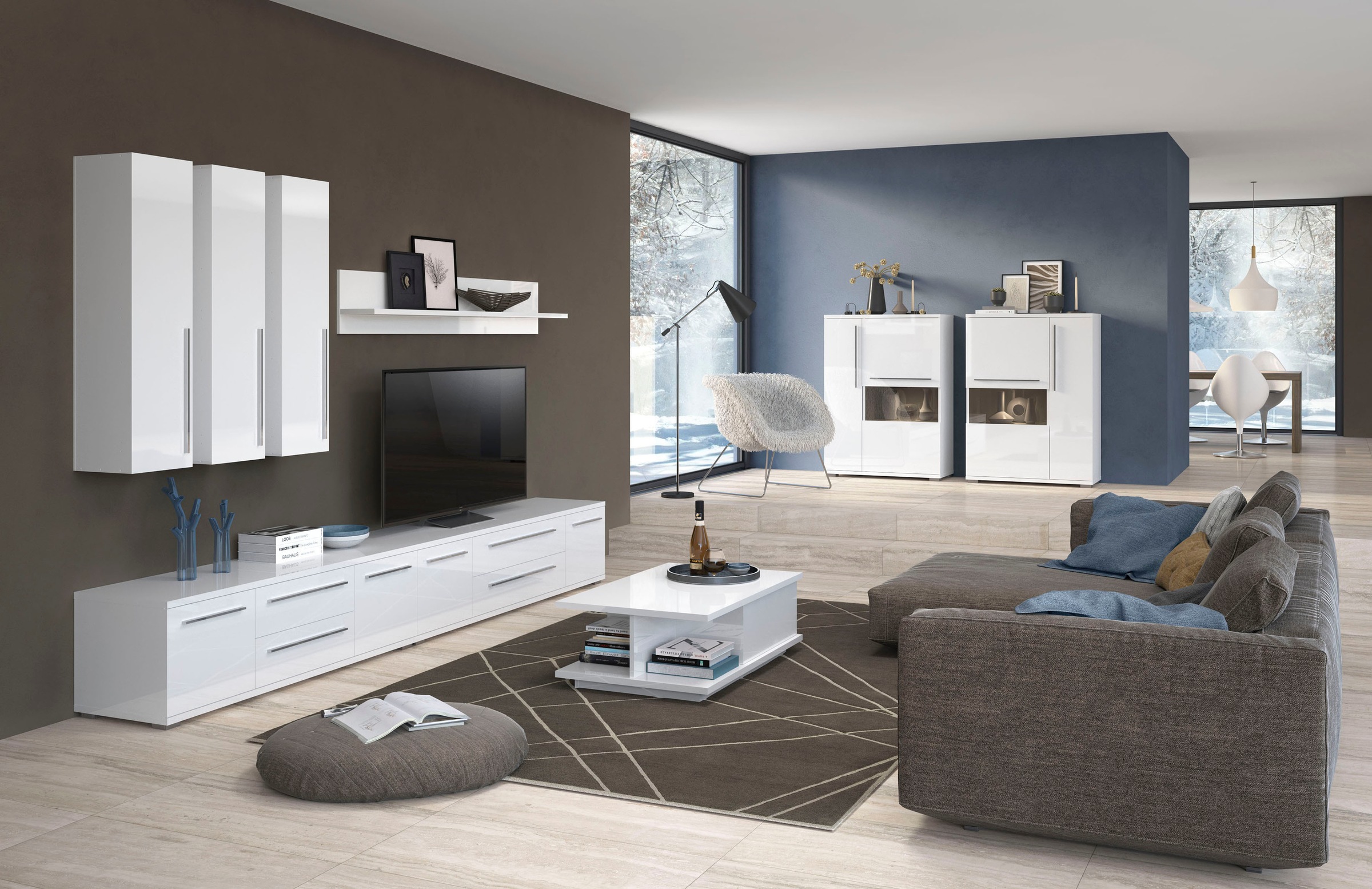 Places of Style Lowboard »Piano TV-Kommode in Breite 165 oder 180 cm mit Soft-Close-Funktion«, Hochglanz UV-lackiert, Br 180 cm mit versch. Tür- und Schubkastenmaße