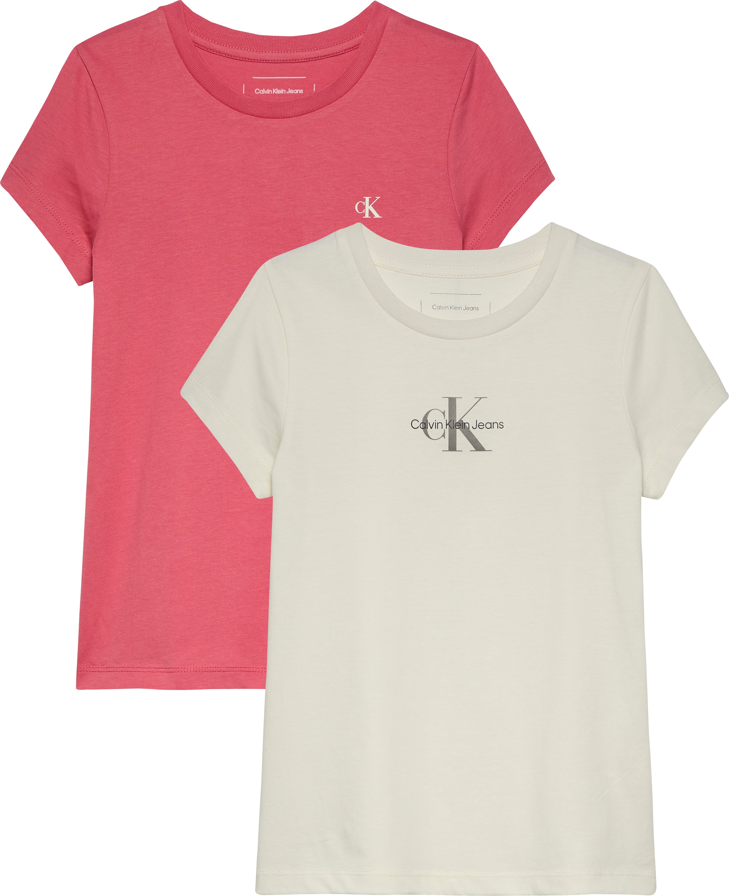 Calvin Klein Jeans T-Shirt »2-PACK SLIM MONOLOGO T-SHIRT«, (Packung, 2 tlg., 2er-Pack), mit Logodruck