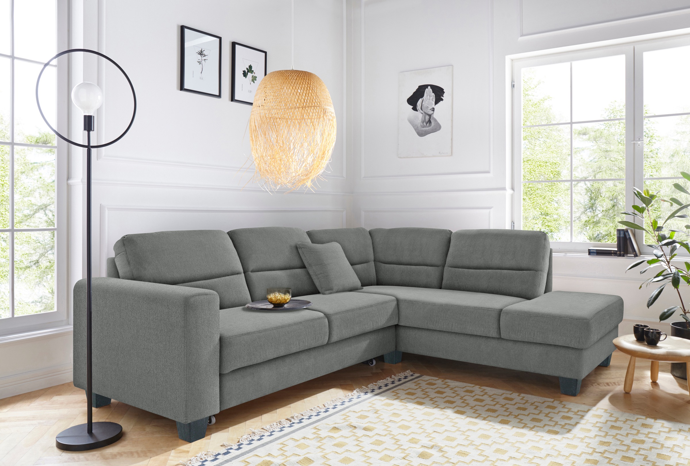 TRENDMANUFAKTUR Ecksofa »Chamber, L-Form«, inklusive einer Kopfstütze, wahlweise mit Schlaffunktion