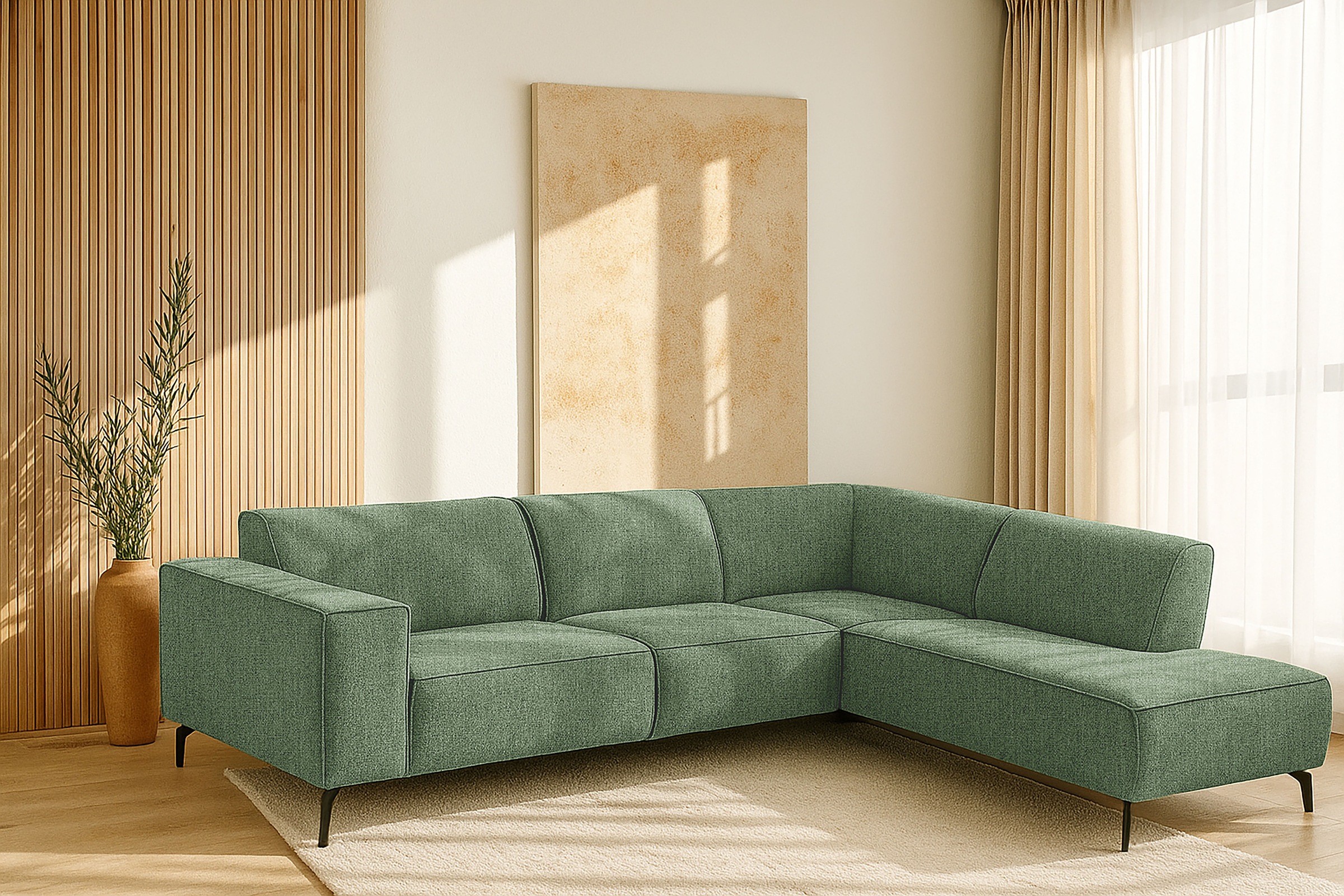 Places of Style Ecksofa »Lorcan, Breite 275 cm, weiches Sitzgefühl«, mit sc günstig online kaufen