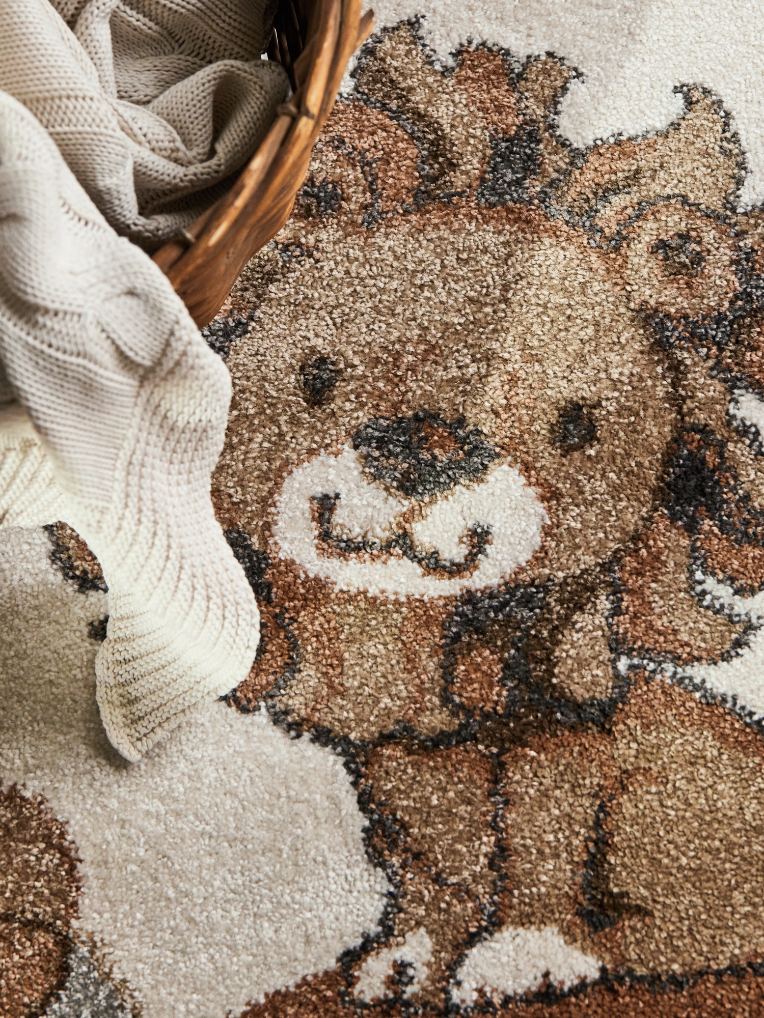 Villeroy & Boch Kinderteppich »Roar like a Lion« rund 9 mm Höhe Spielteppich weich, Kinderzimmer, Boho Kids Spielunterlage, Tieremotiv