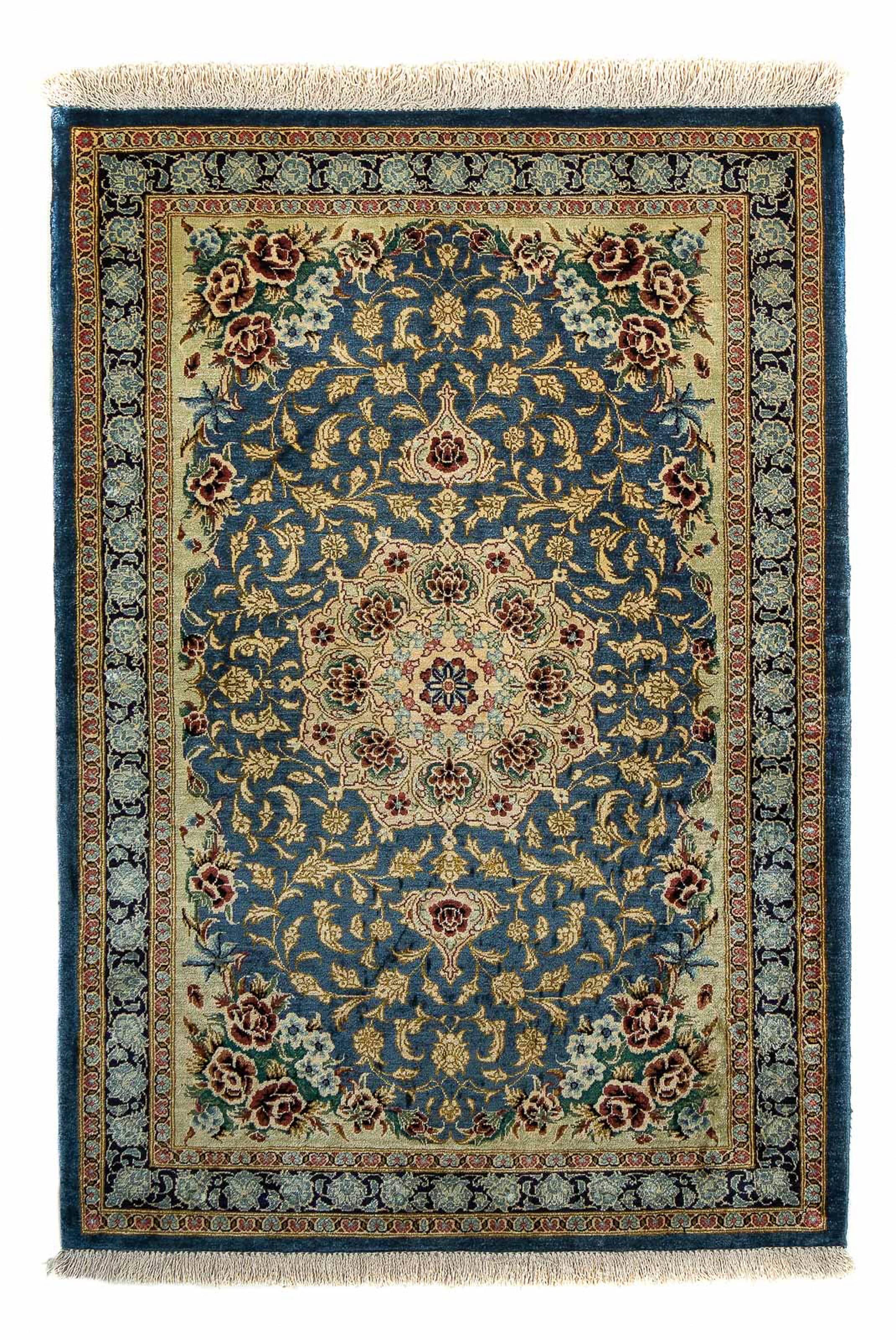 morgenland Orientteppich »Perser - Ghom - 86 x 58 cm - blau«, rechteckig, 1 günstig online kaufen