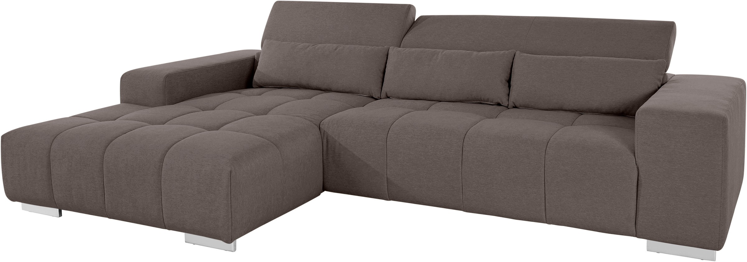 COTTA Ecksofa »Orion L-Form«, mit Kopfteilverstellung & 3 Nierenkissen