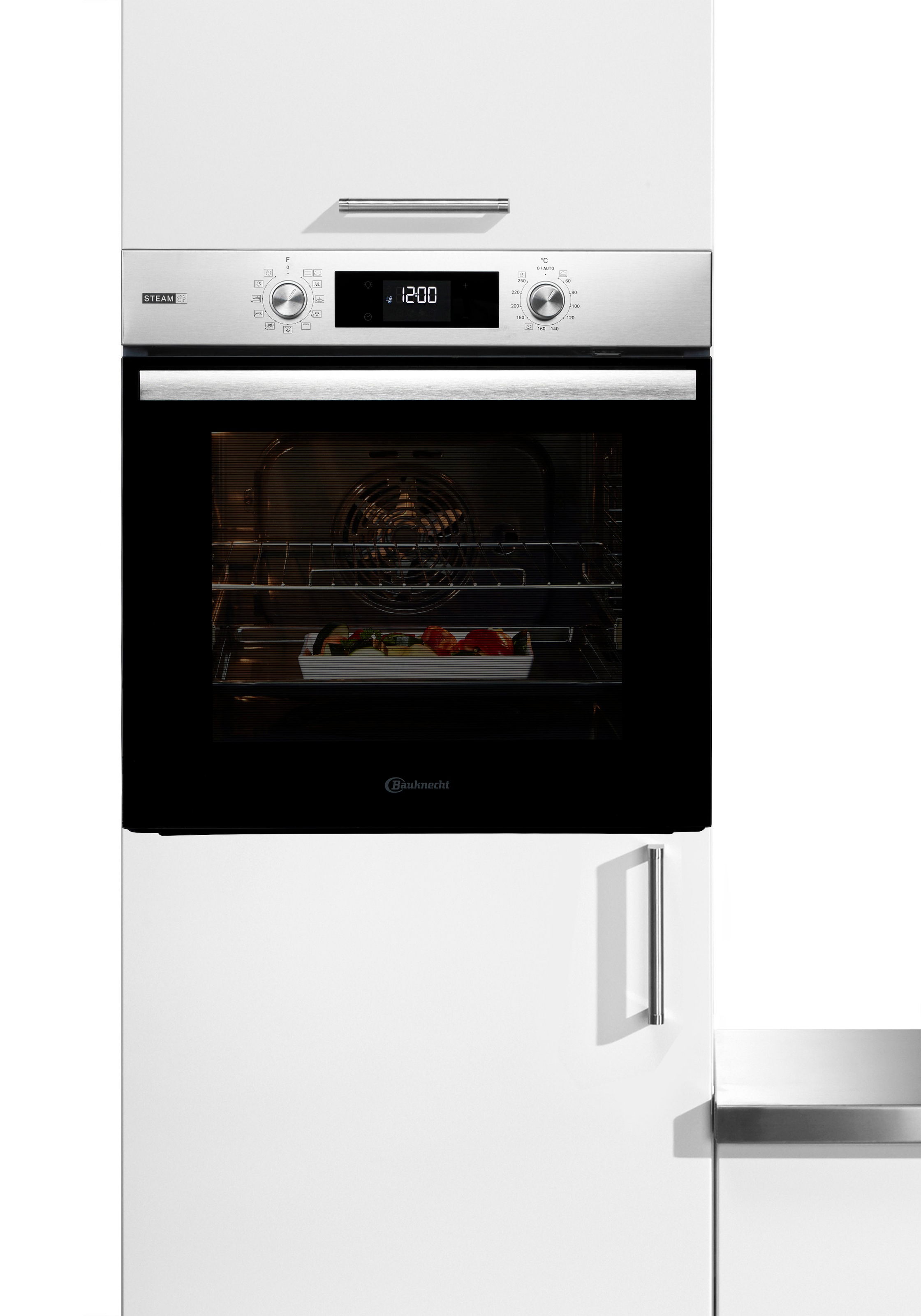 BAUKNECHT Einbaubackofen  »BBA2S85HU1«, mit 1-fach-Teleskopauszug, Gentle Steam