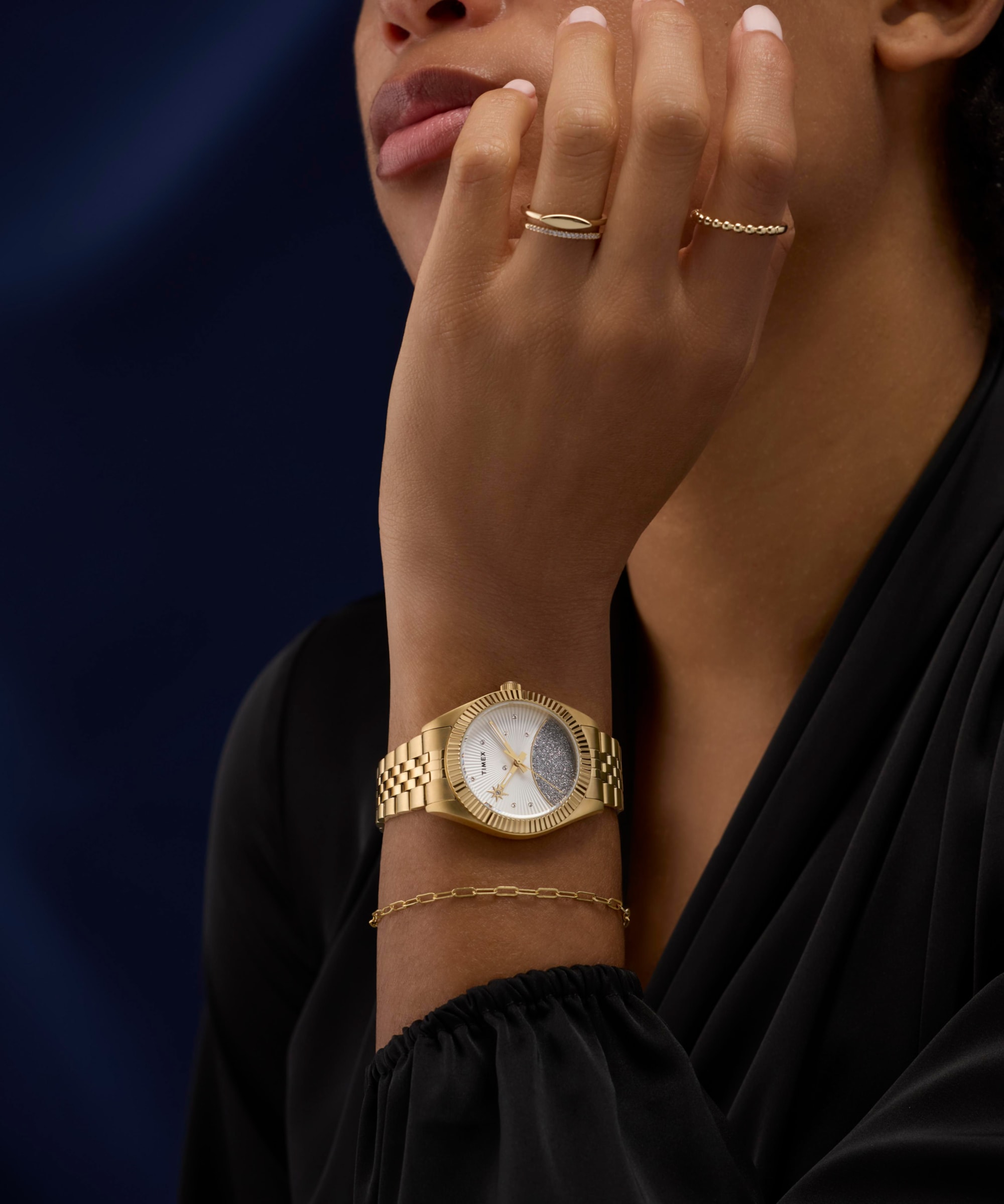 Timex Quarzuhr »LEGACY« Armbanduhr, Damenuhr, Edelstahlarmband, Leuchtzeiger