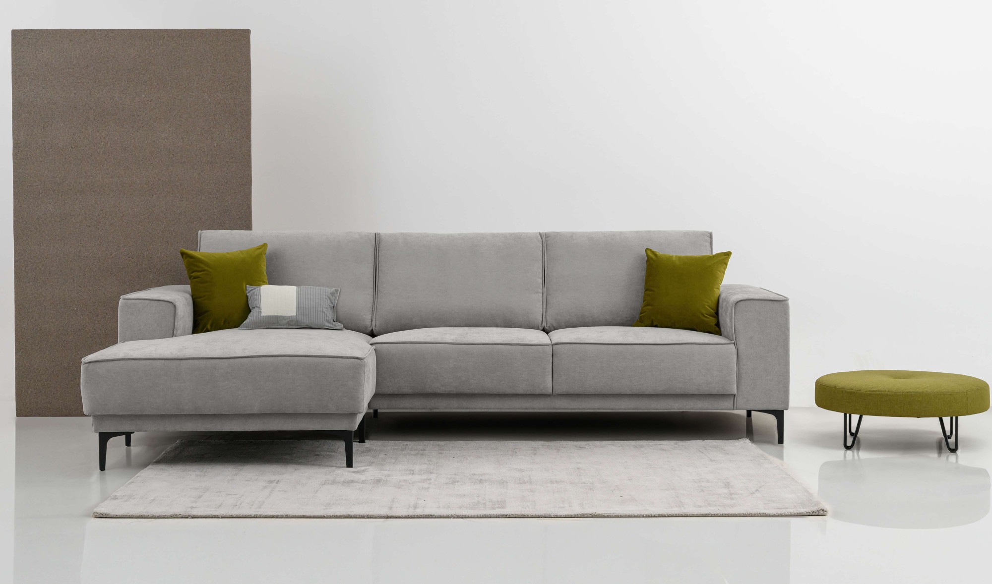 Places of Style Ecksofa »Polsterecke Oland, Struktur, Flachgewebe, Luxus-Mi günstig online kaufen