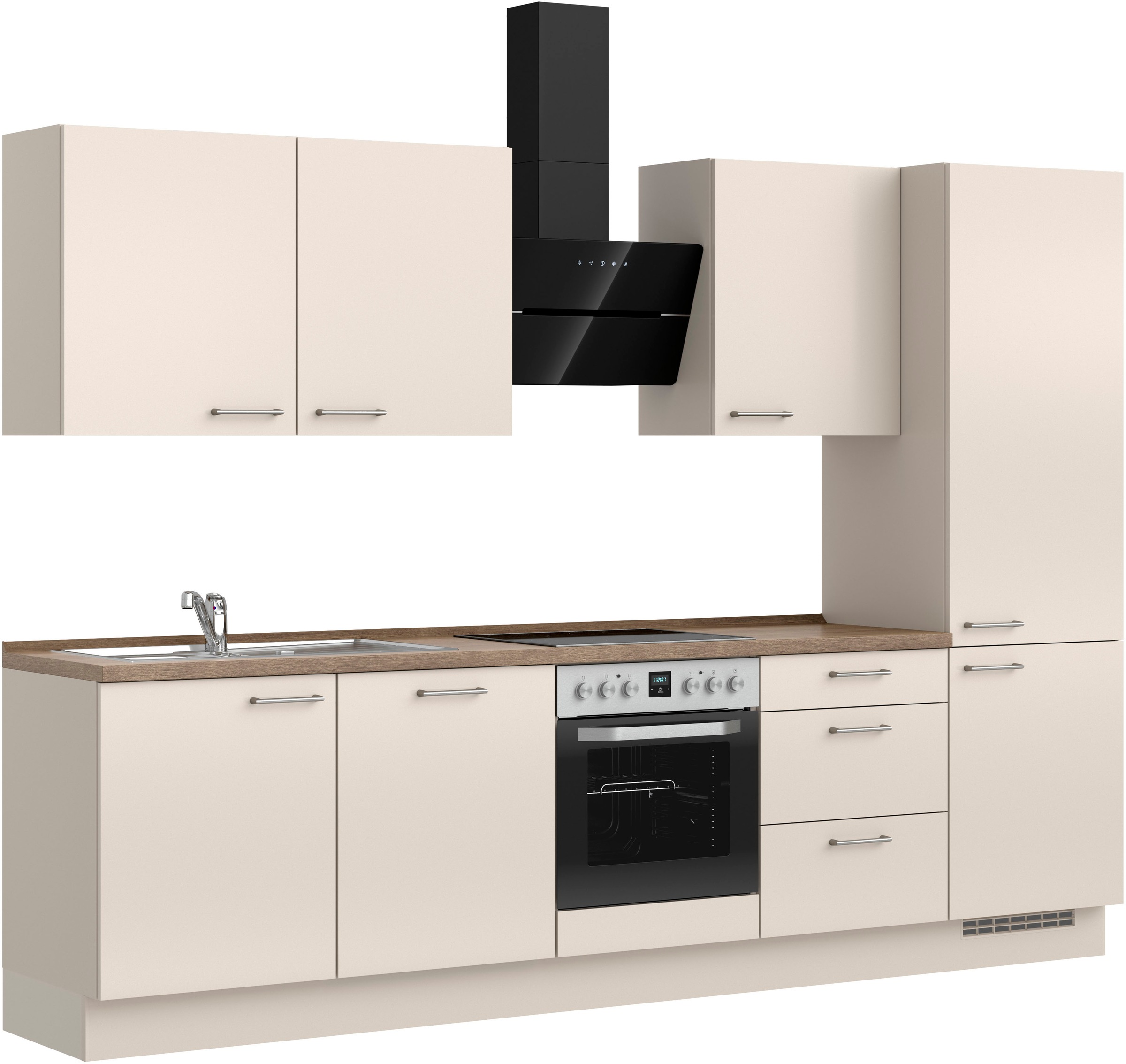 nobilia® Küchenzeile »"Laser II"«, vormontiert, Ausrichtung wählbar, Breite 300 cm, wahlw. mit E-Geräten