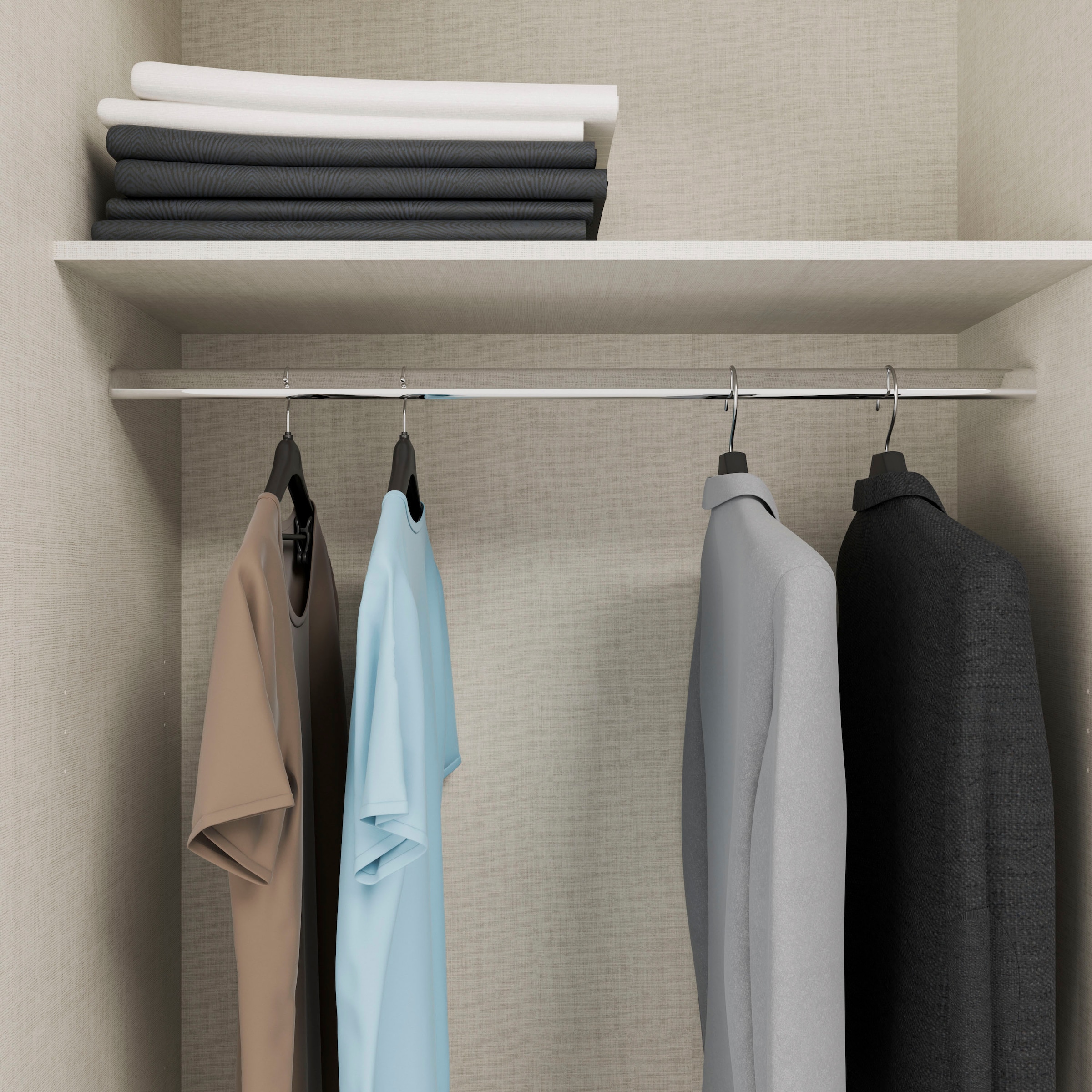 FORTE Dreh-/Schwebetürenschrank »Narago, OTTOs Choice, TOPSELLER, mittlere Paneele farblich wechselbar« B/H/T ca. 270x210X61cm, Farbe Weiß auch mit Spiegeln erhältlich,  gestalte die Schwebetüren einfarbig oder 2 farbig, Made in Europe