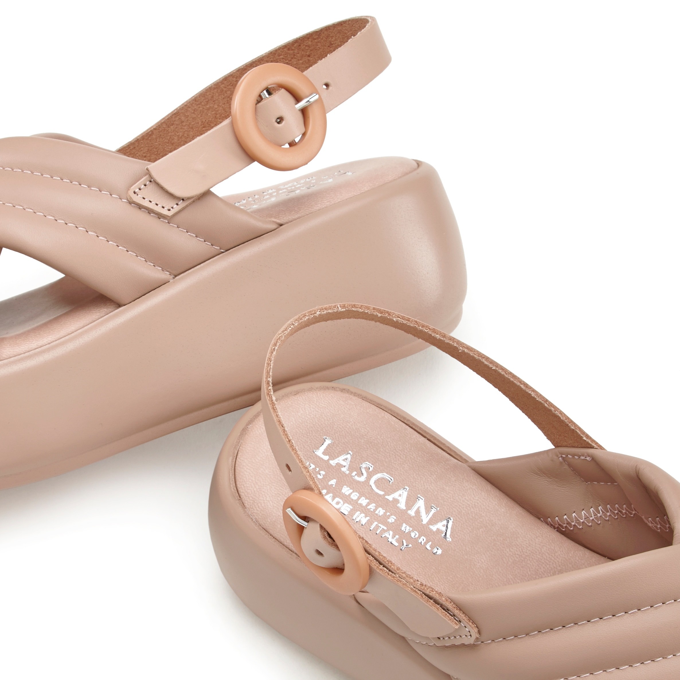 LASCANA Plateausandale »Sommerschuh«, Sandalette aus Leder mit modischem Plateau
