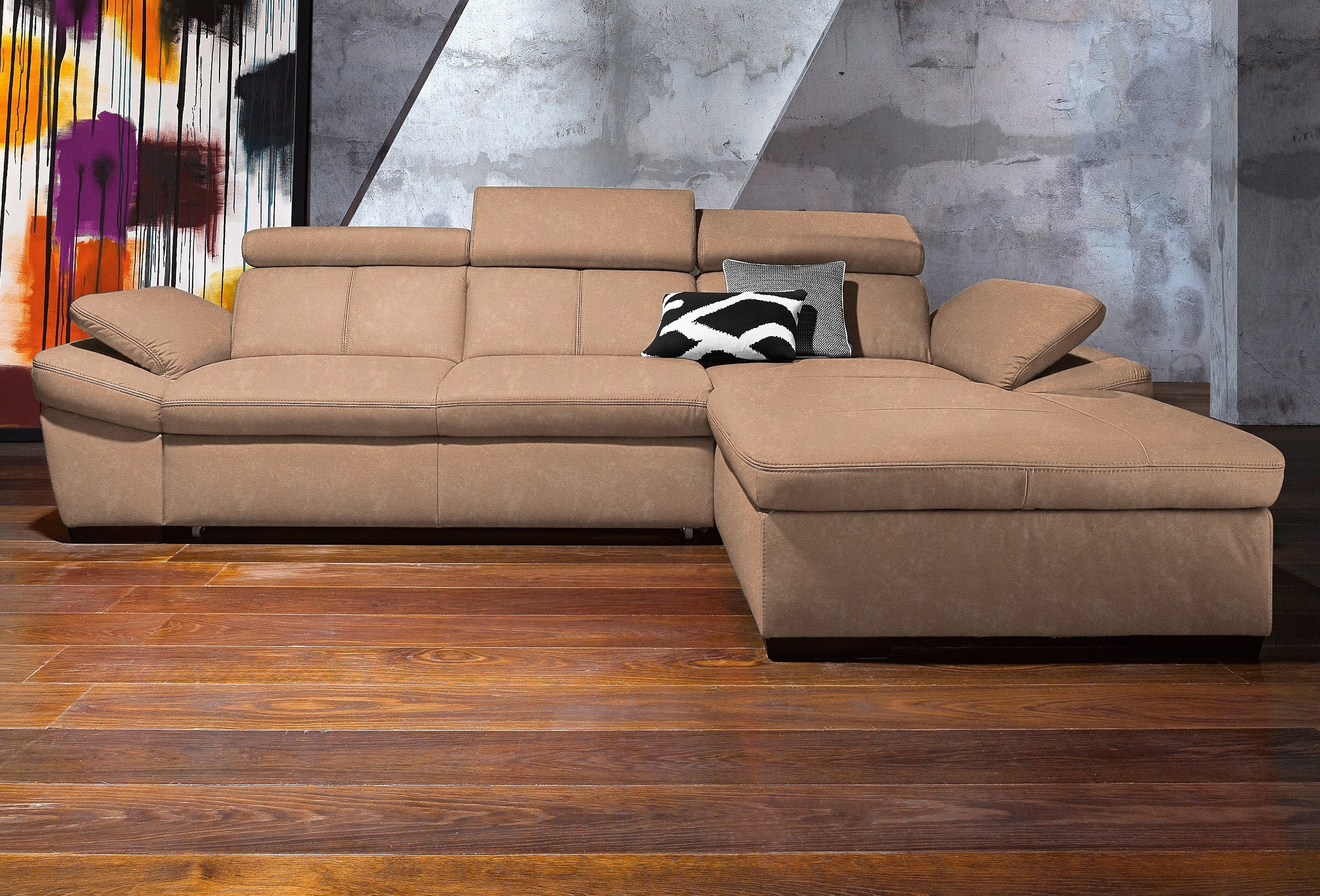 exxpo - sofa fashion Ecksofa »Salerno, Funktionssofa, Breite 280cm, hoher S günstig online kaufen