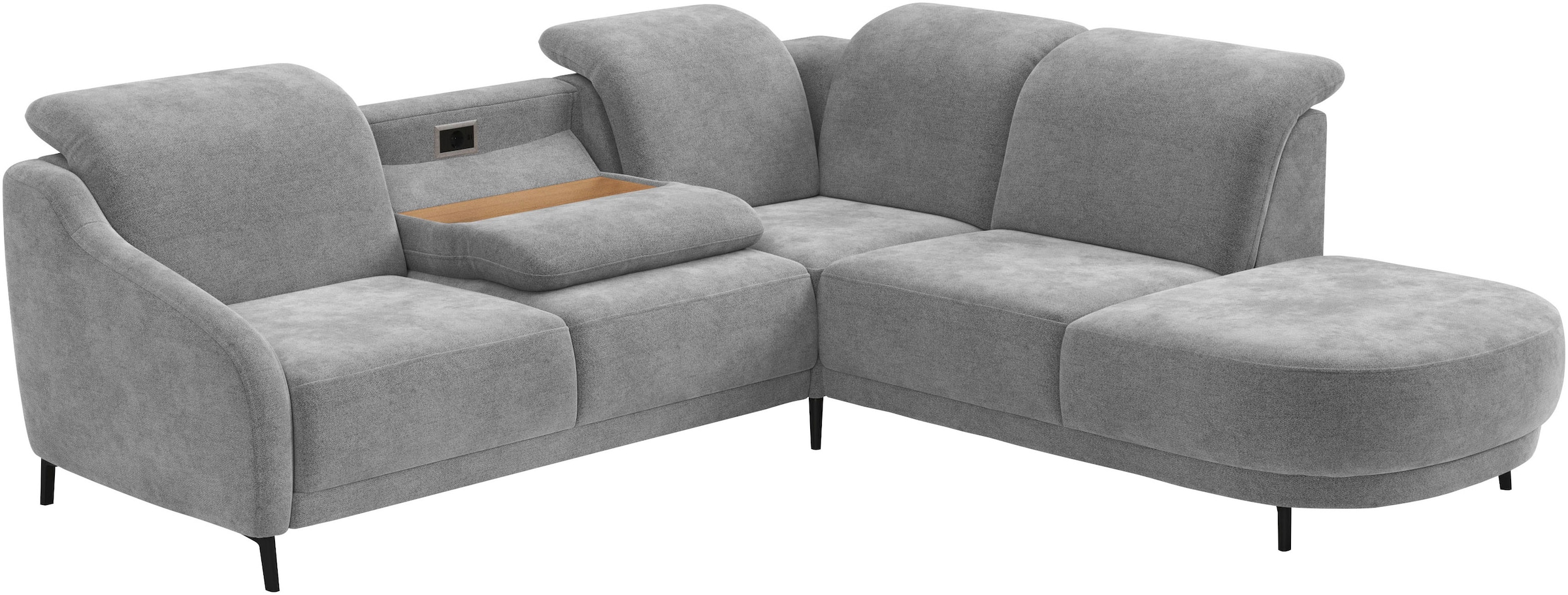 sit&more Ecksofa »Blues L-Form«, wahlweise mit Klapptisch und USB