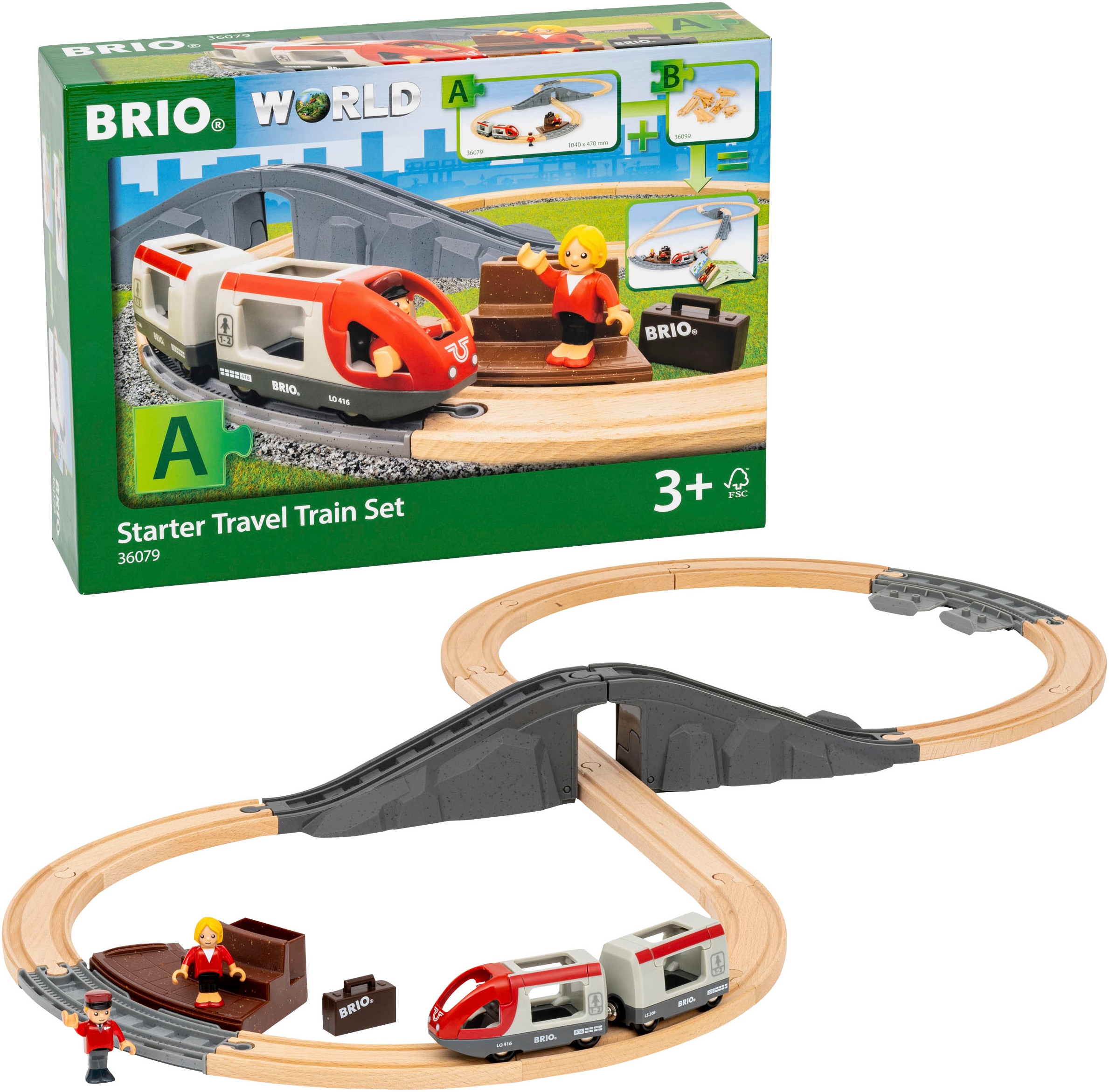 BRIO® Spielzeug-Zug »Holzzug BRIO Reisezug Starter Set A«, FSC® - schützt Wald - weltweit