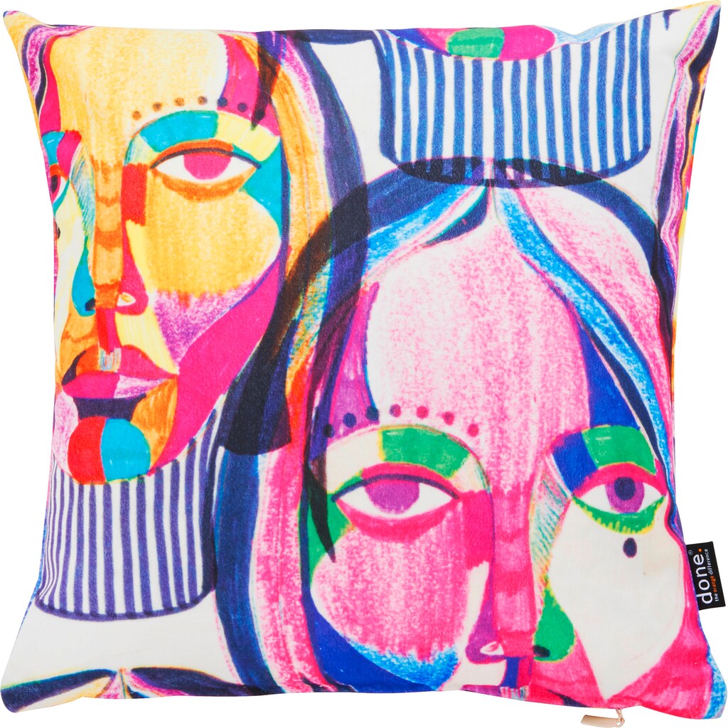 done.® Dekokissen »Velour Print Women Faces«