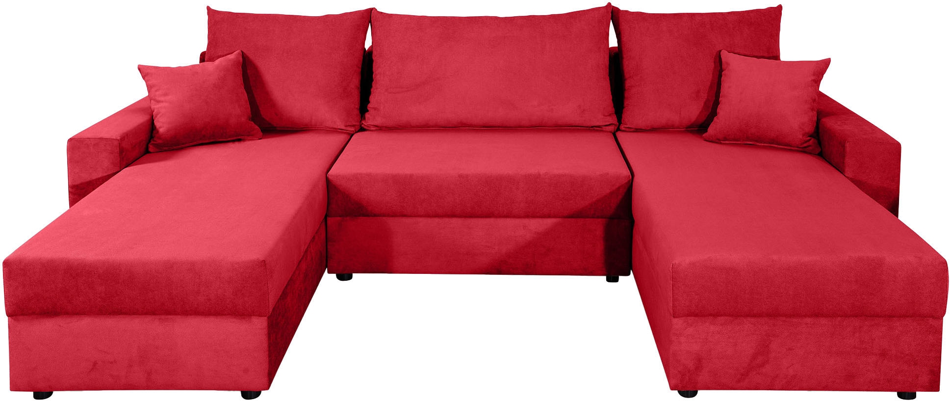 COLLECTION AB Wohnlandschaft »Pico U-Form, Breite 252, mit Schlaffunktion, Bettkasten & Zierkissen«, Liegefläche 117x220 cm