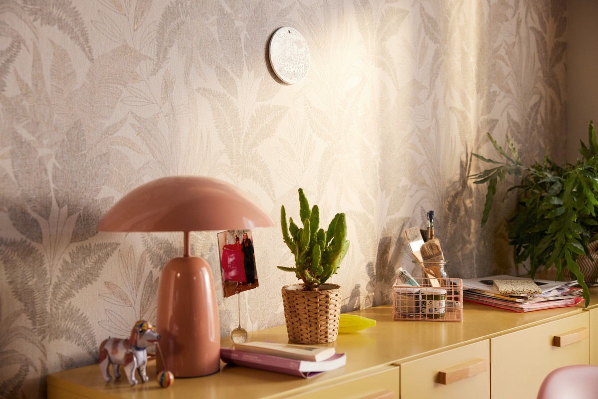 living walls Vliestapete »Stories of Life florale Tapete mit Blättern Beige Gold«, floral-botanisch-Wald, Metallictapete für Wohnzimmer und Schlafzimmer Tapeten Wohnzimmer Flur