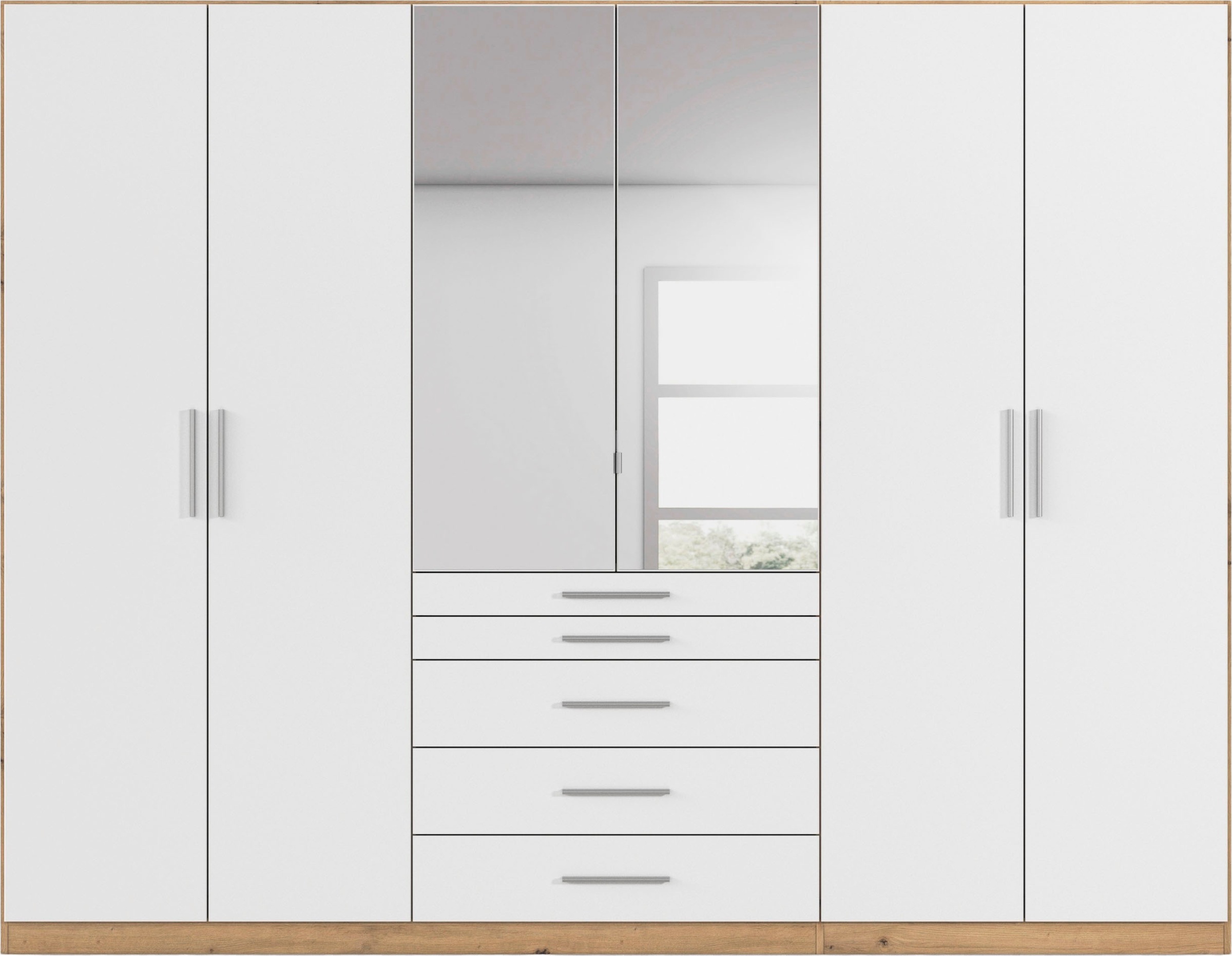 rauch Schlafzimmer-Set »Komplettschlafzimmer Schlafzimmer Stauraumbett MADE IN GERMANY« Set, Liegefläche 180x200, Schrank Maße B/H/T: 271/210/54 cm, 4 tlg. tlg. Schrank mit 5 Schubladen, Bettanlage mit 8 Schubladen MADE IN GERMANY