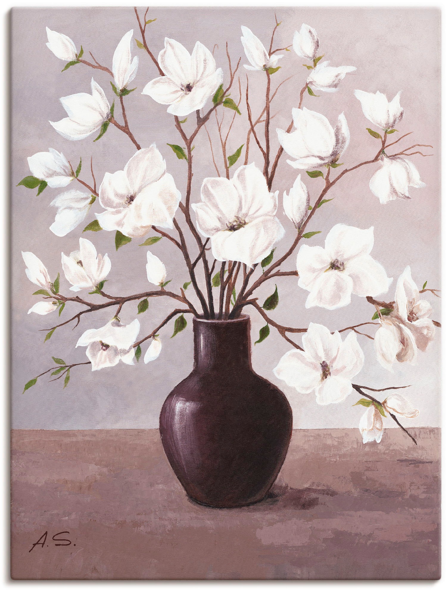 Artland Leinwandbild »Magnolien« Blumen 1 Stk. tlg. auf Keilrahmen gespannt günstig online kaufen