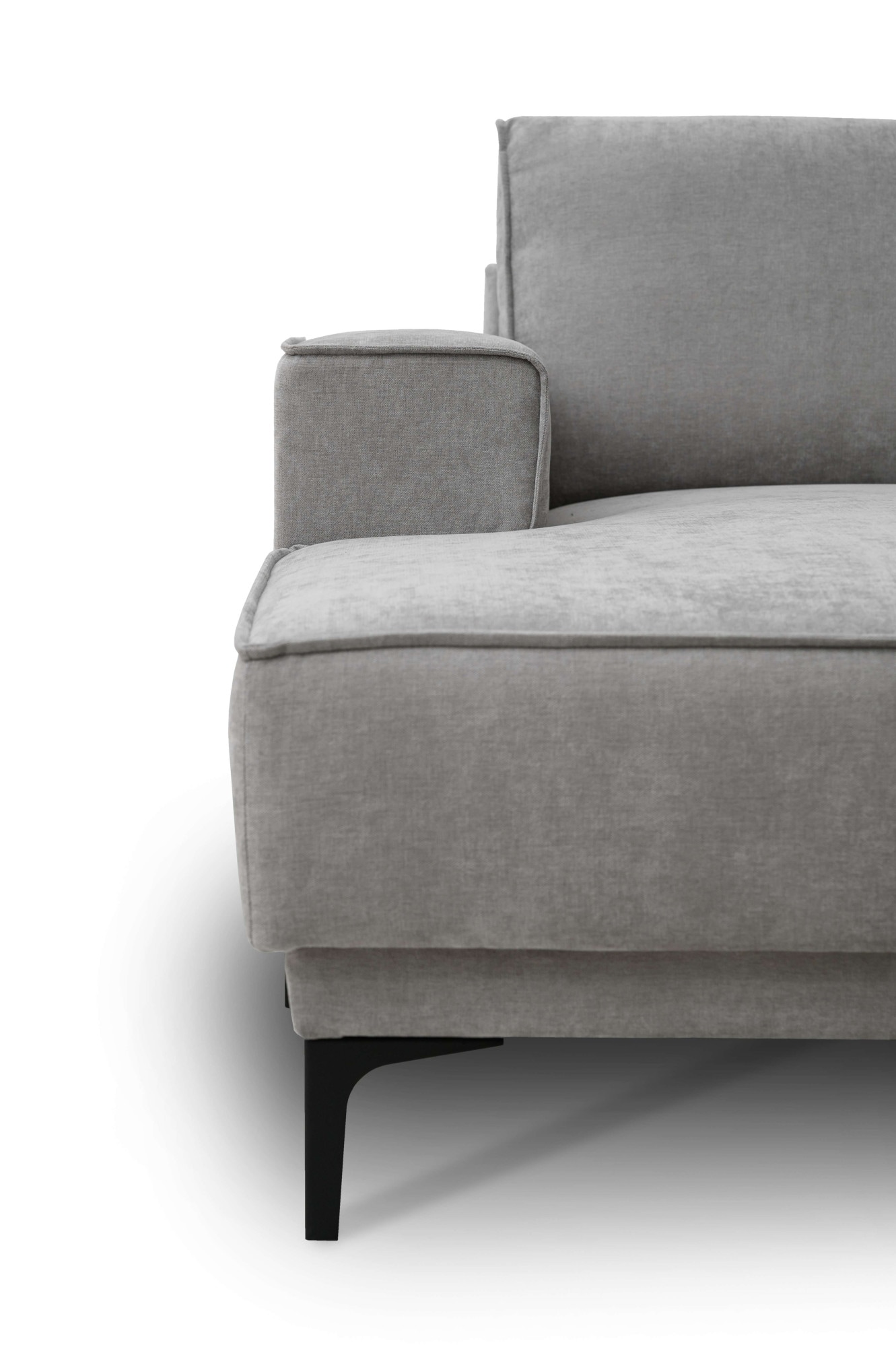 Places of Style Wohnlandschaft »XXL Sofa Oland, Struktur, Flachgewebe, Luxus-Microfaser, Boucle«, U-Form, 342 cm, Wellenunterfederung, Skandi-Design, Metallfüße