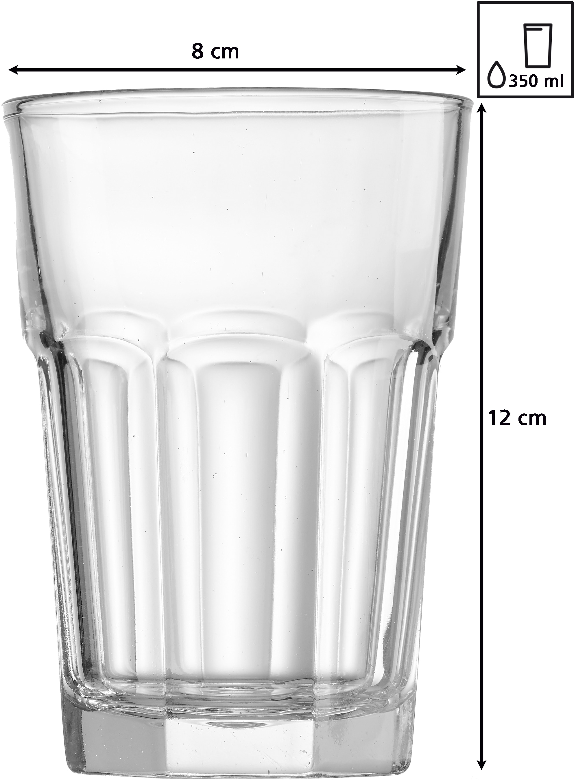 Ritzenhoff & Breker Gläser-Set »Riad«, (Set, 6 tlg., Das Set besteht aus 6 Longdrinkgläsern), Facetten-Optik, 6-teilig