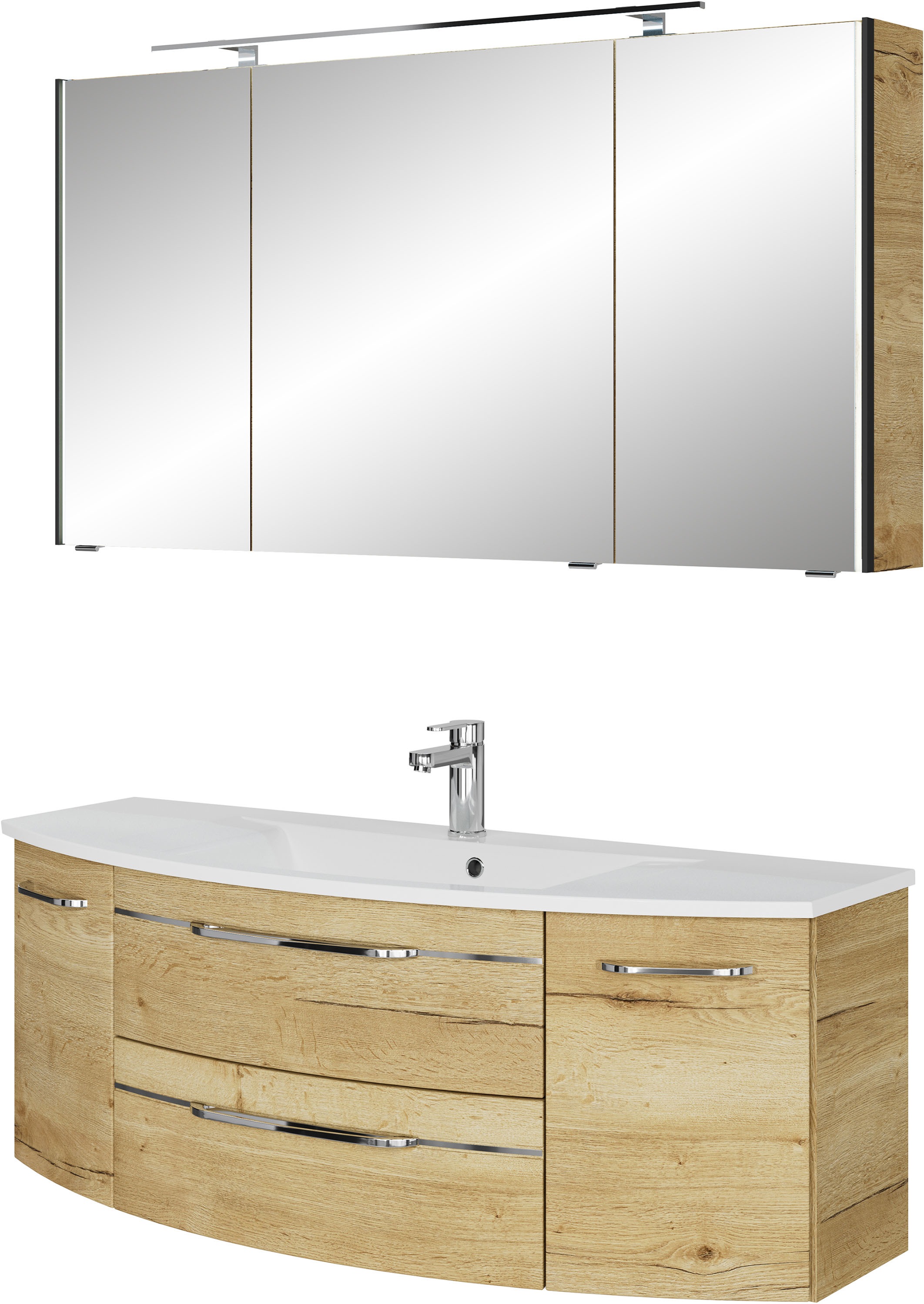 Saphir Badmöbel-Set »Serie 7045 2-teilig Mineralmarmor-Waschtisch mit LED-S günstig online kaufen