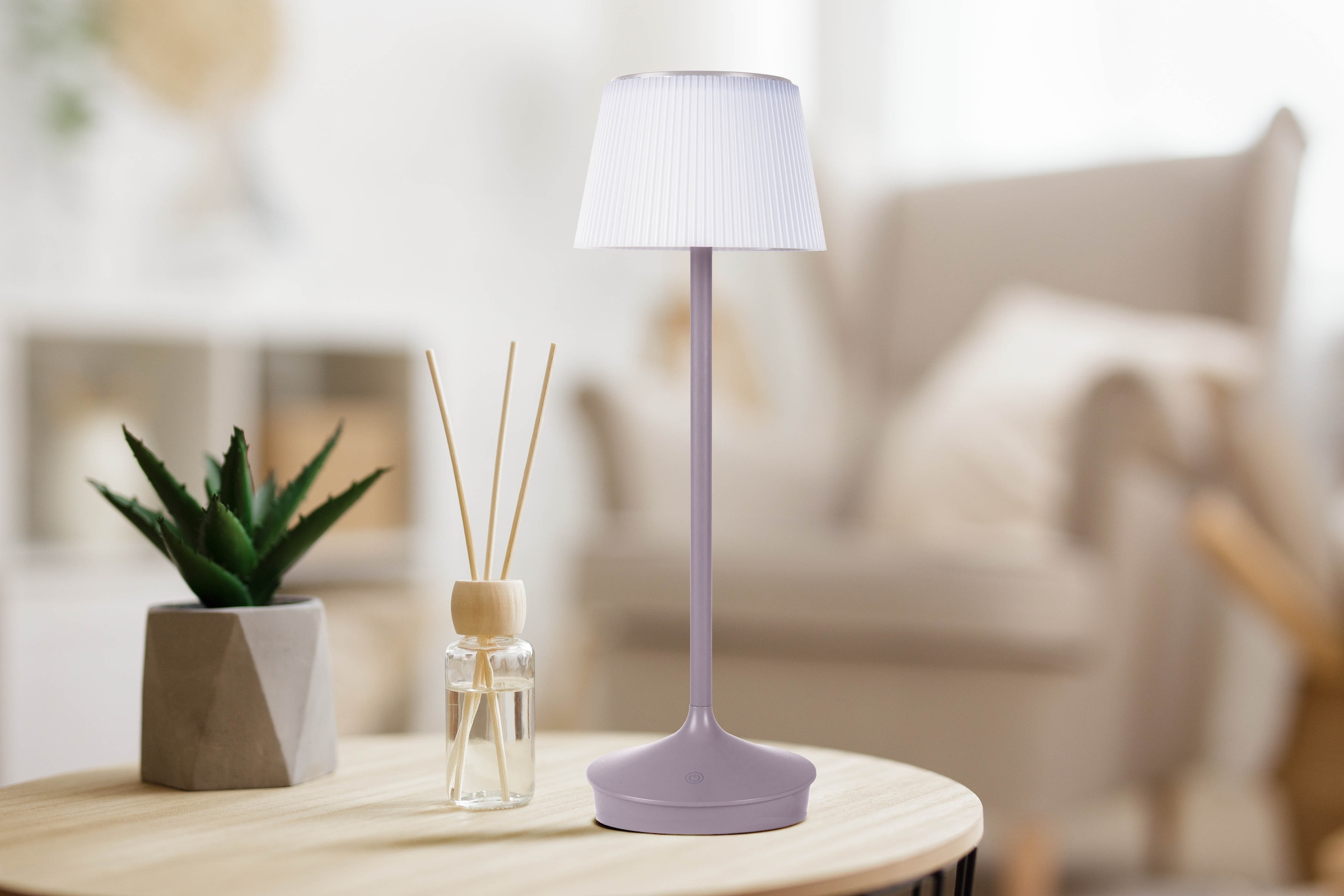 näve LED Tischleuchte »Solarleuchte / Akkuleuchte "EMMI"«, 1 flammig, Leuchtmittel LED-Modul | LED fest integriert, Solarbetrieb, Akkubetrieb, CCT, Berührungssensor, Akkutischleuchte