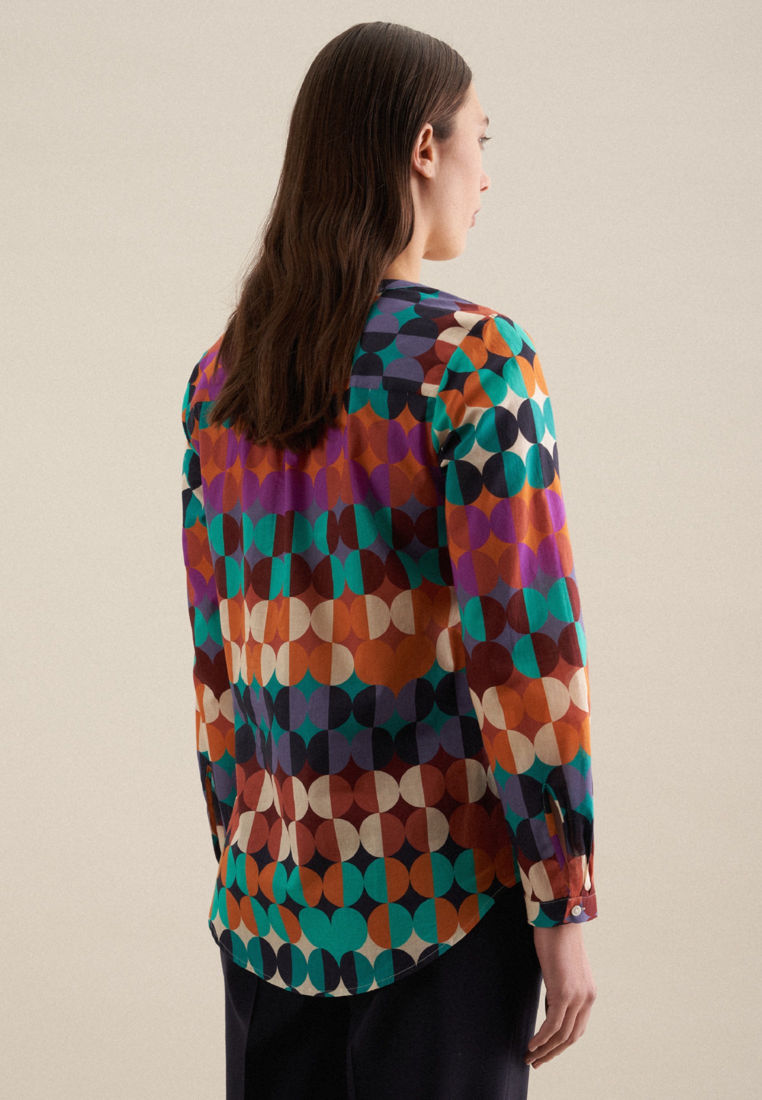 seidensticker Klassische Bluse »Schwarze Rose«, Tunika Geometrische Muster
