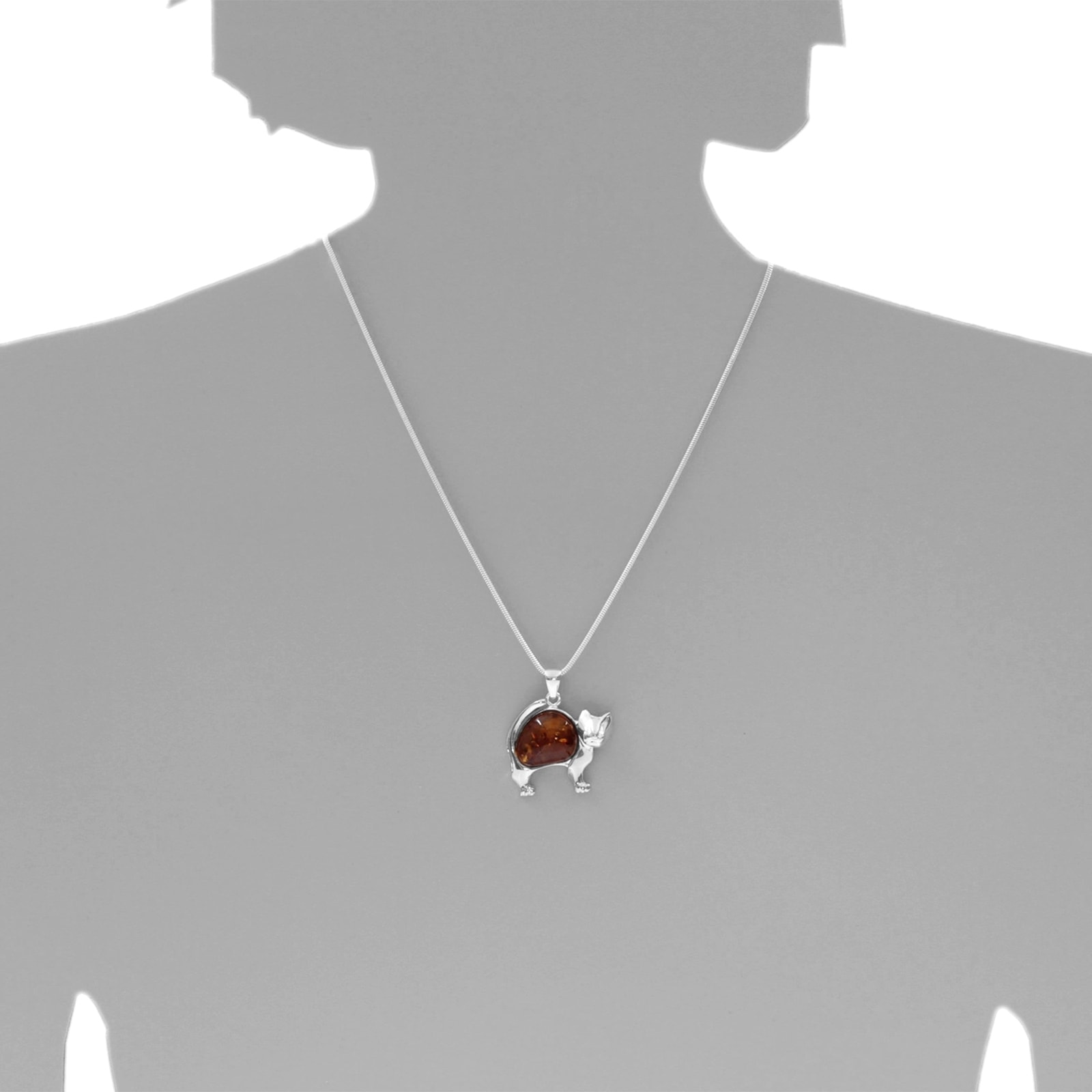 OSTSEE-SCHMUCK Kette mit Anhänger »Ostsee-Schmuck Kette mit Anhänger Katze Kette mit Anhänger Katze«, (2 tlg.)