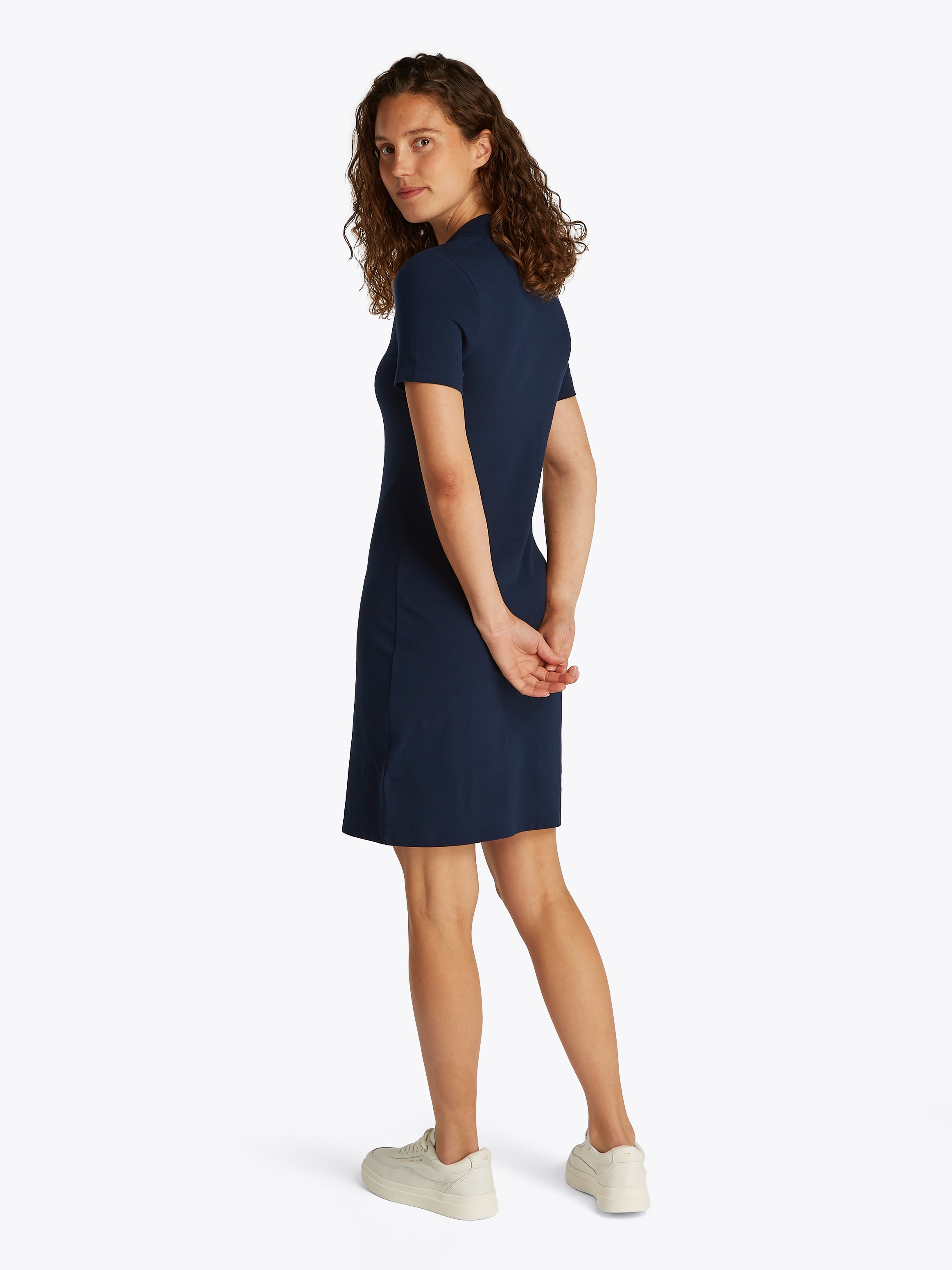 Tommy Hilfiger Polokleid »SLIM OPEN NK POLO DRESS SS«, mit gestickter Tommy Hilfiger Flagge