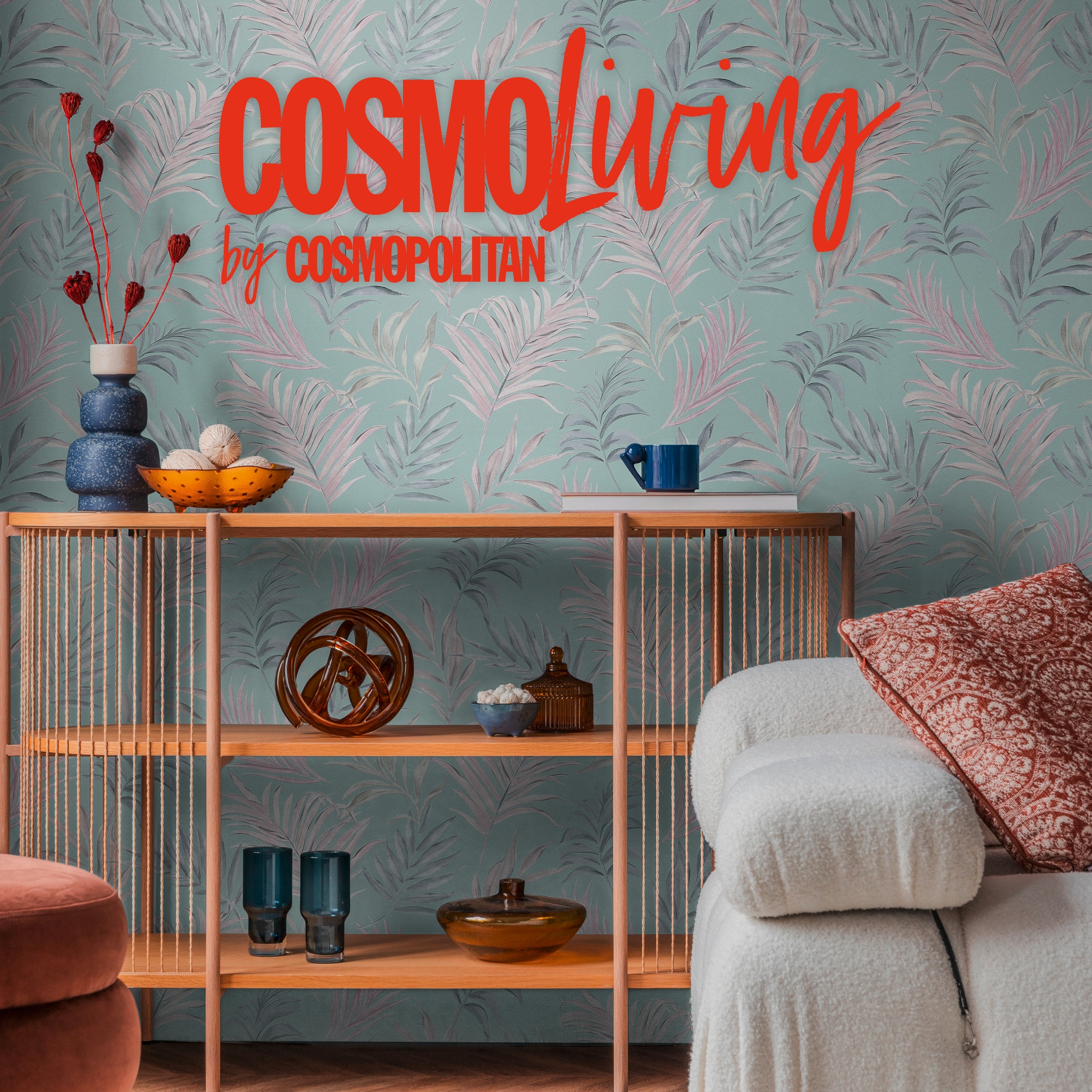 CosmoLiving by Cosmopolitan Vliestapete »Midnight Botanica-Mystery Tapete« matt strukturiert Tropisches Blätterdesign in moderner Eleganz
