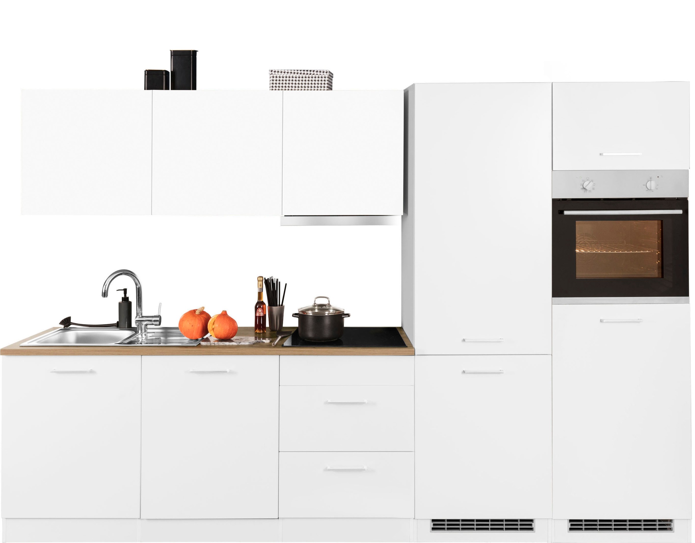 KOCHSTATION Küchenzeile »KS-Kehl«, mit E-Geräten, Breite 300 cm, inkl. Kühl günstig online kaufen