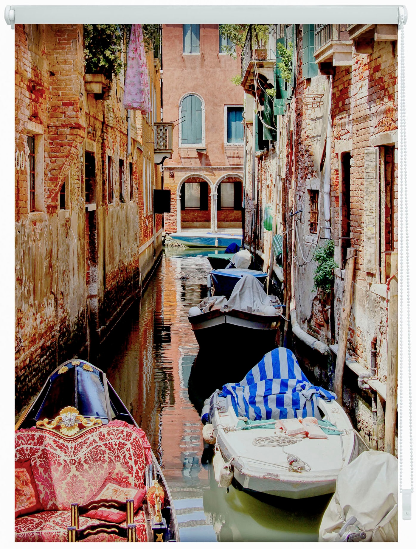 LICHTBLICK ORIGINAL Seitenzugrollo »Klemmfix Motiv bestellen Lichtschutz, bedruckt Venedig Bohren, ohne schnell Gondola«, freihängend, und bequem