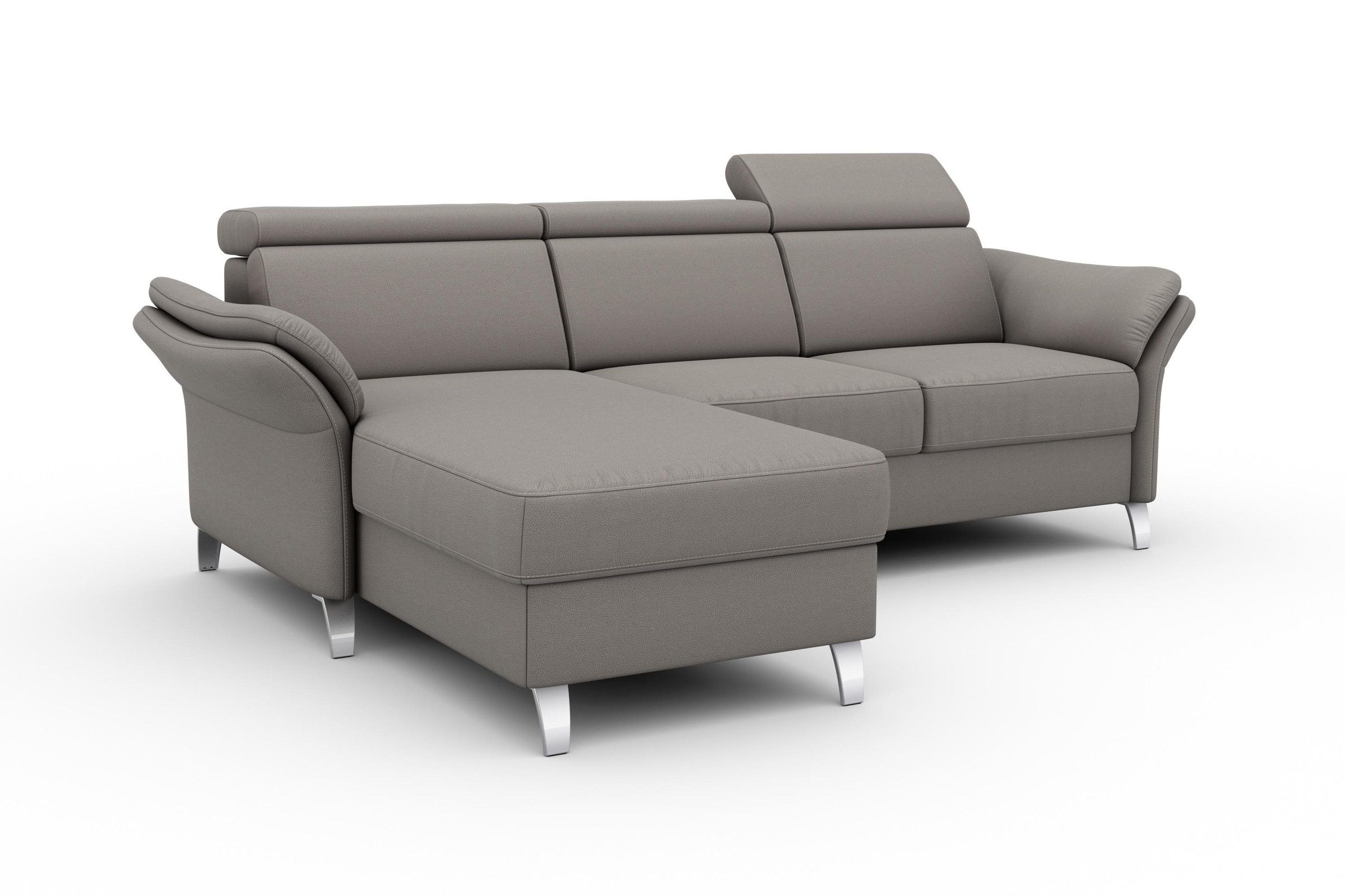 sit&more Ecksofa »Vincenzo L-Form«, inklusive Kopfteilverstellung, wahlweise mit Bettfunktion, Bettkasten