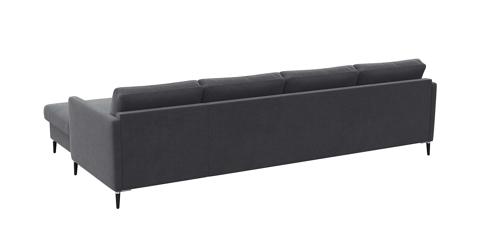 FLEXLUX Ecksofa »Fiore, L-Form, bequem und komfortabel durch hochwertigem Sitzaufbau«, schmale Armlehnen, Kaltschaum, Füße Alu+schwarz