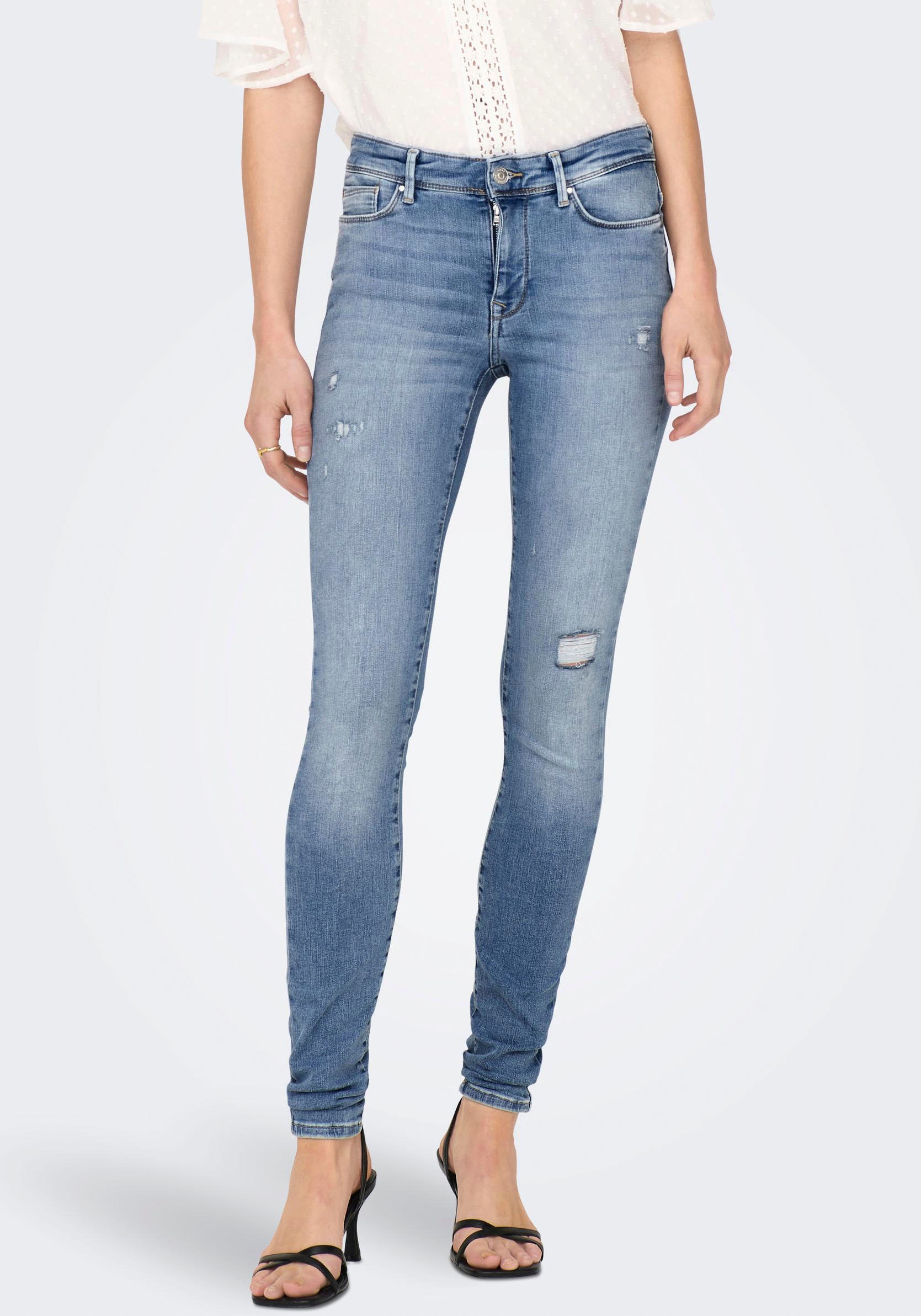 ONLY Skinny-fit-Jeans »ONLSHAPE REG SK DEST DNM REA818«, mit Destroyed Effekt kaufen