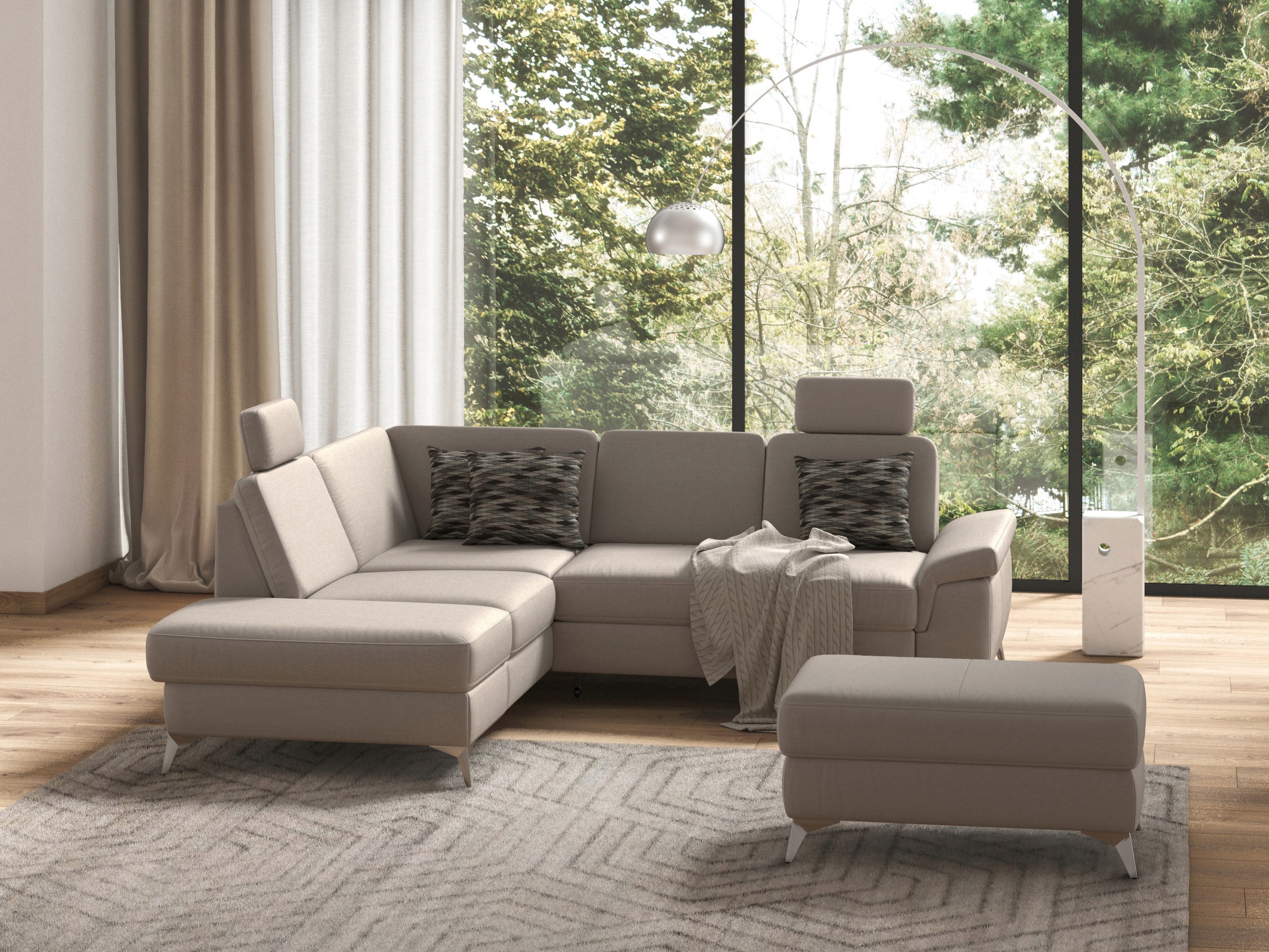 sit&more Ecksofa »Padua L-Form« inklusive Sitztiefenverstellung, Armteilfun günstig online kaufen