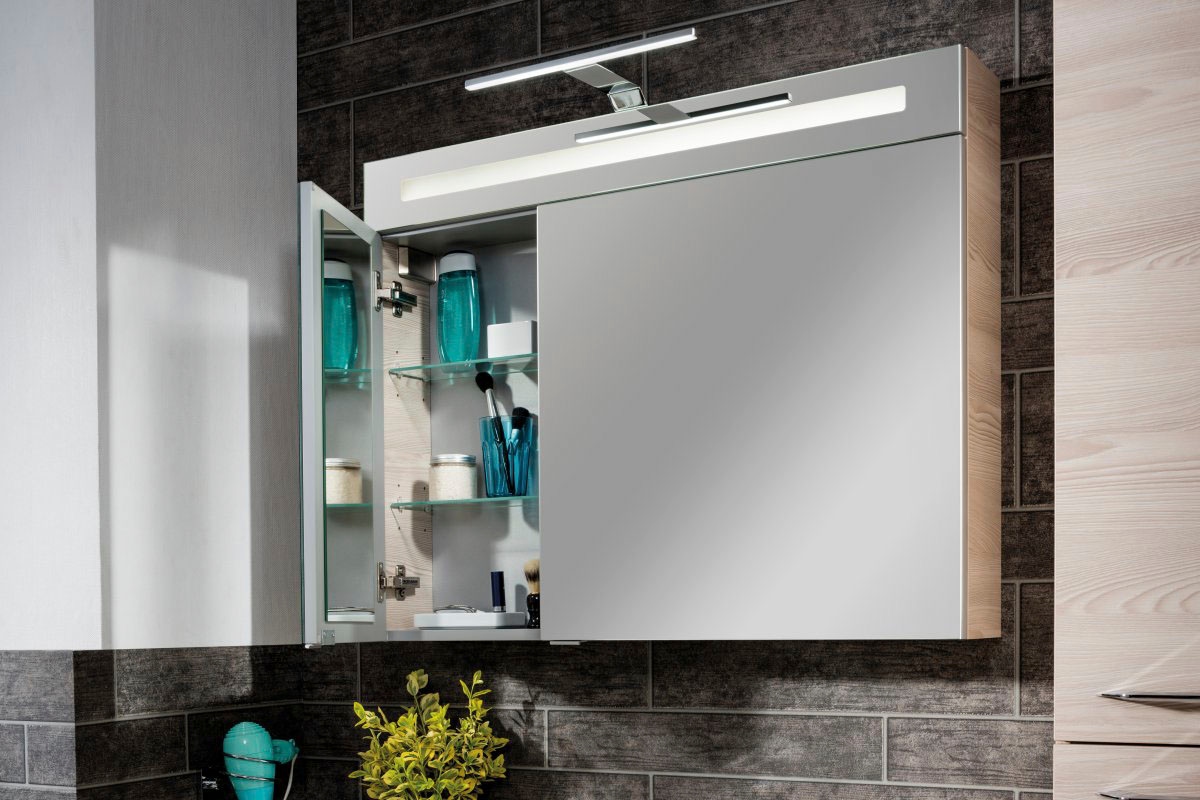 FACKELMANN Spiegelschrank »CL 90 - Alaska-Esche«, Badmöbel Breite 90 cm, 2  Türen, doppelseitig verspiegelt online kaufen