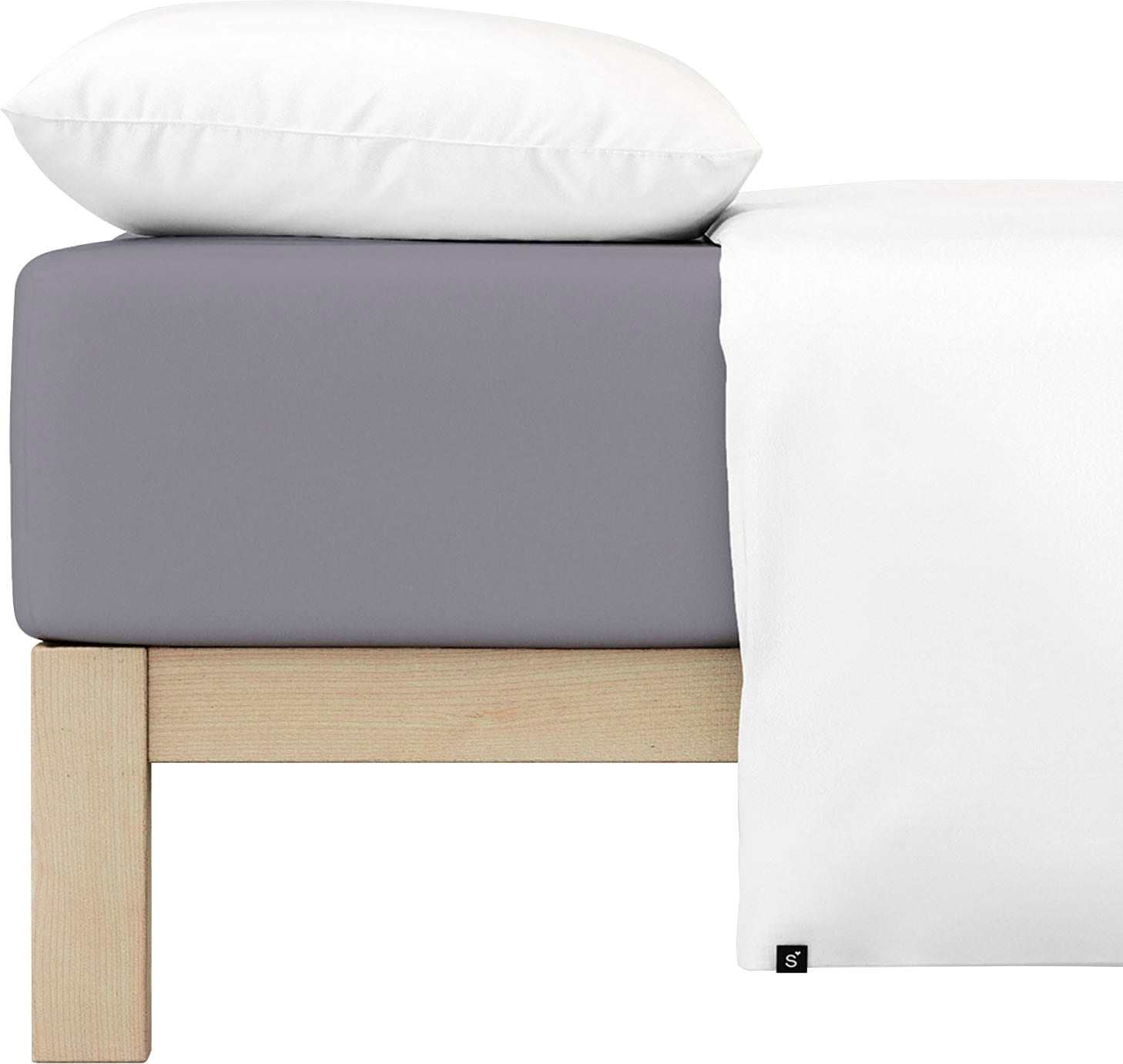 Schlafgut Spannbettlaken »PURE Bio-Baumwolle mit Elasthan, dehnbar blickdicht, straff, Bettlaken« PREMIUM Laken für Matratzen bis 30cm Höhe, in 90x200, 140x200, 180x200