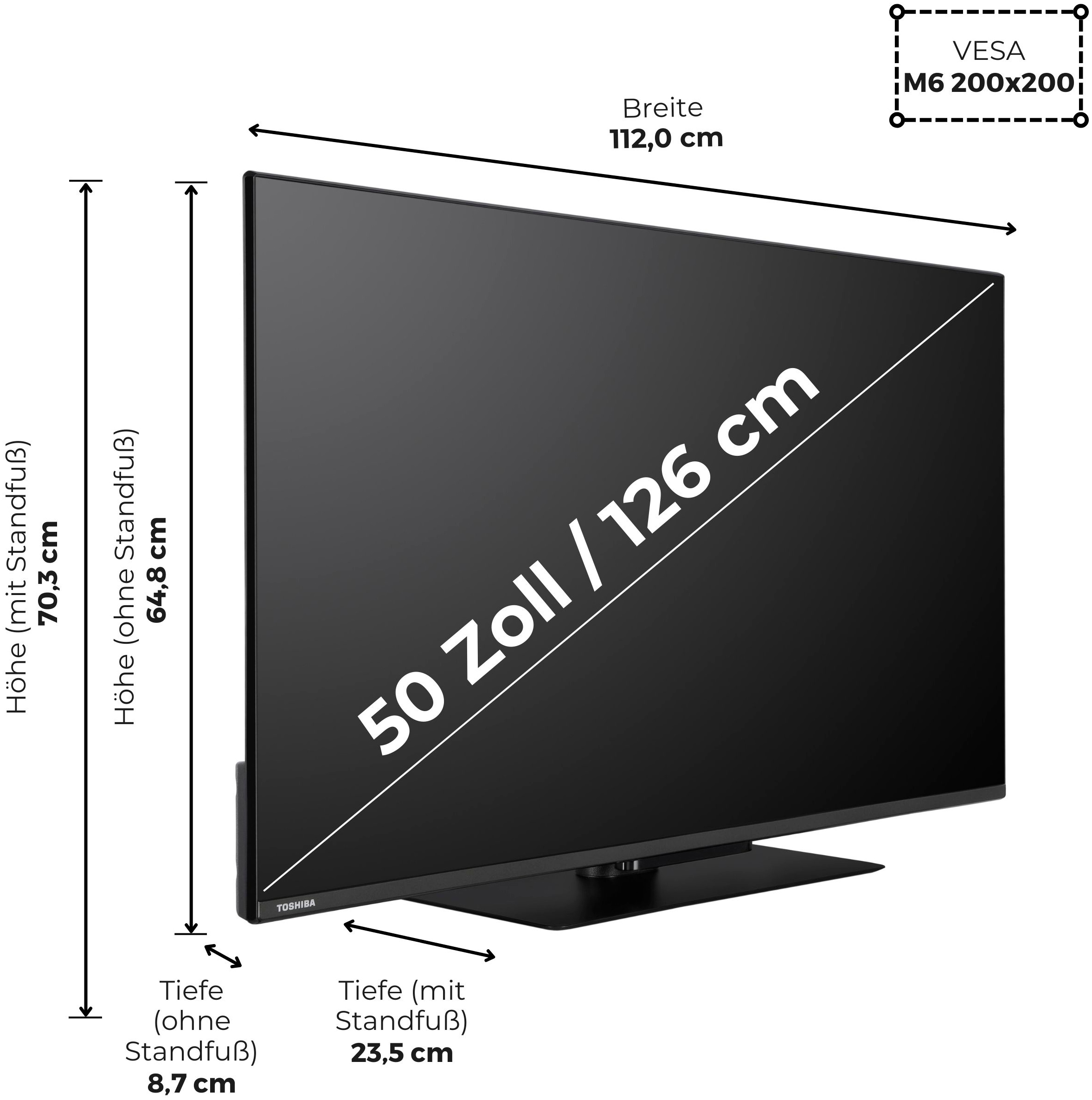 Toshiba LED-Fernseher »50UV3463DA« 126 cm/50 ″ Smart-TV