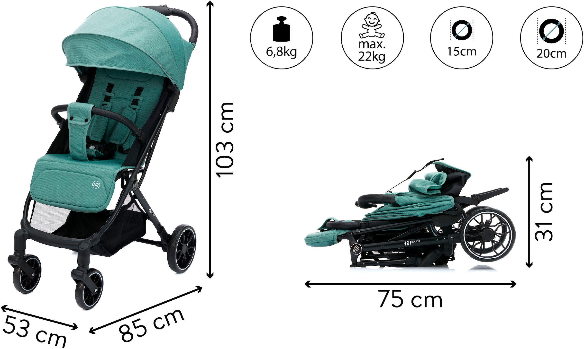 Fillikid Kinder-Buggy »Fill Rover«, 22 kg