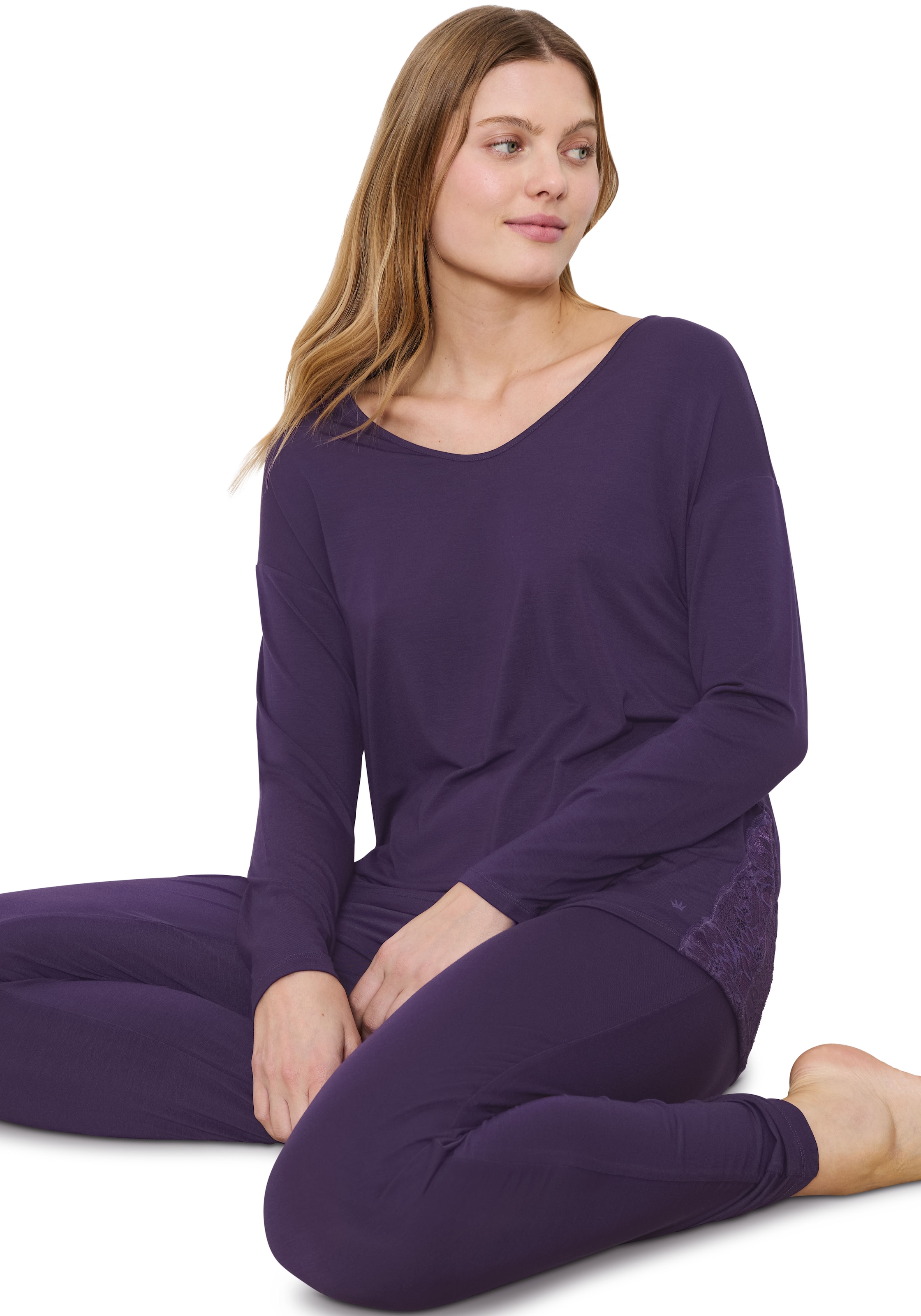 Triumph Pyjama »Timeless Sensuality PK LSL«, (2 tlg.), atumgsaktiv und weich