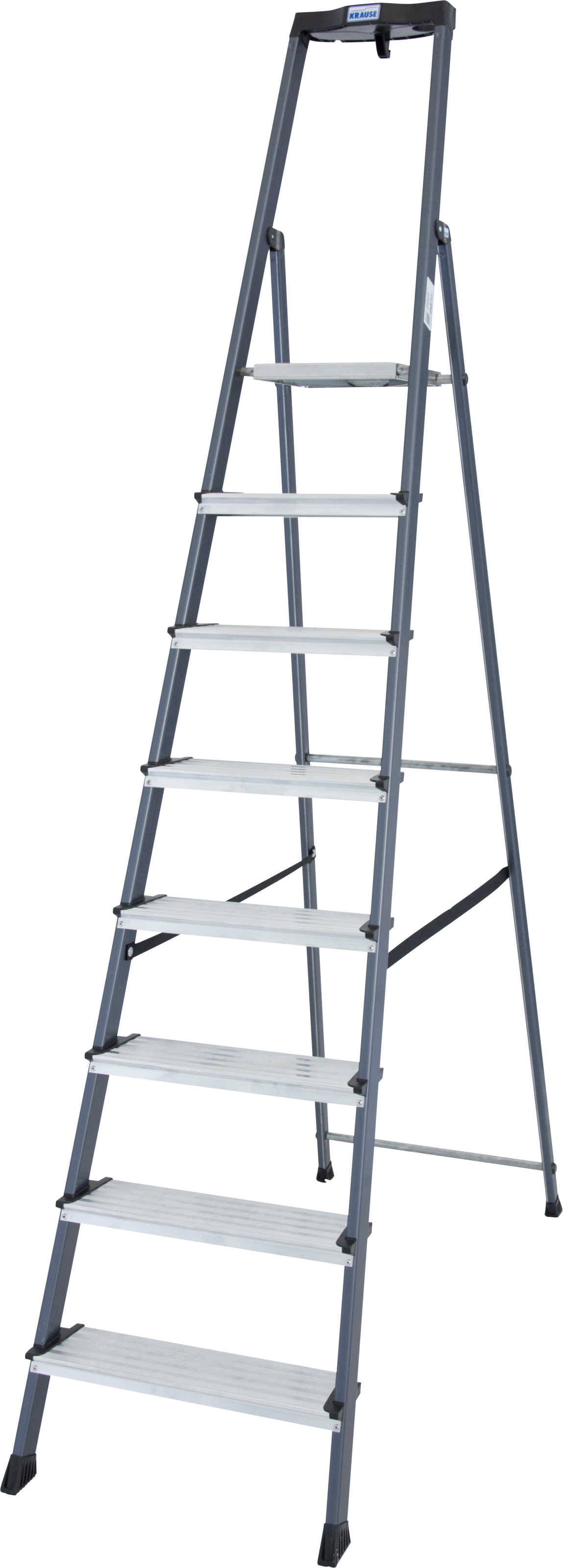 KRAUSE Stehleiter »Securo«, Alu eloxiert, 1x8 Stufen, Arbeitshöhe ca. 370 cm
