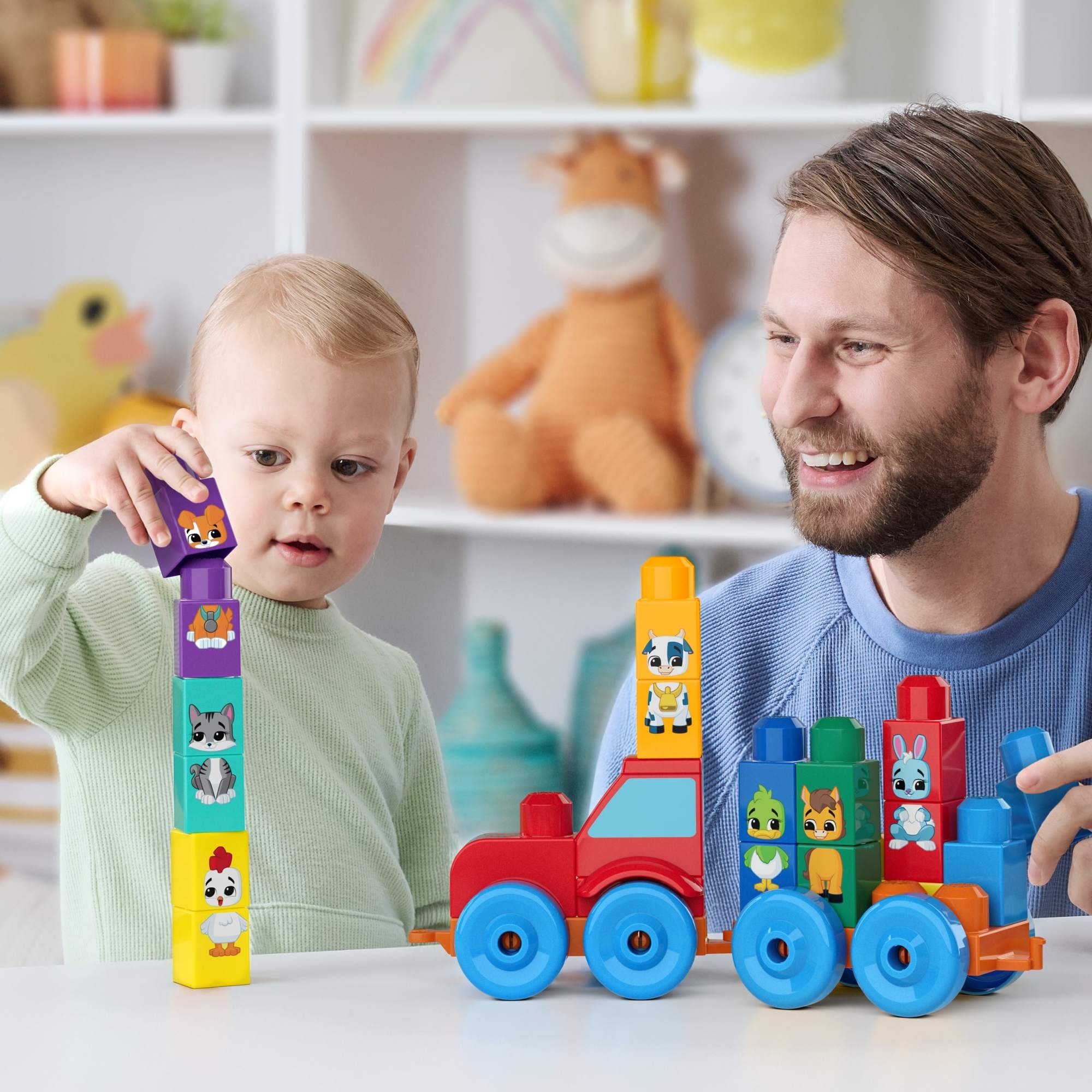 MEGA BLOKS Spielbausteine »MEGA BLOKS Bau- und Lerntiertraktor«