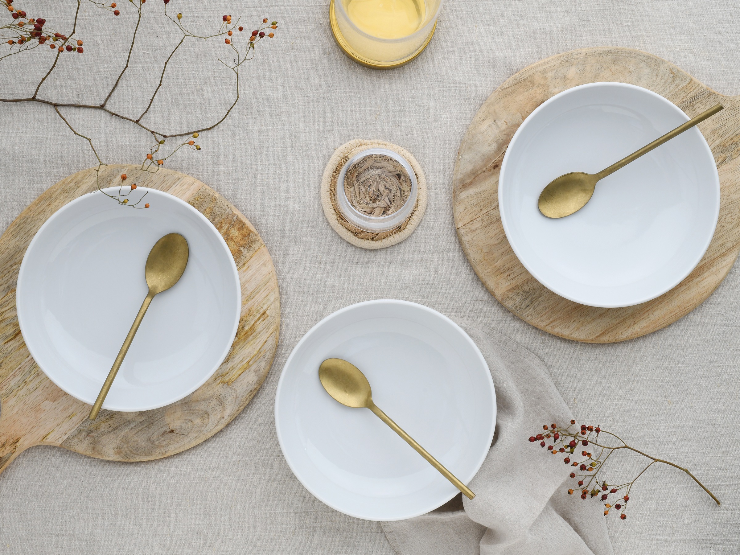 CreaTable Schale »Allround Weiss, Poke Bowl 21 cm 4-tlg«, 4 tlg., aus Porzellan, Daily Use, Zeitlos