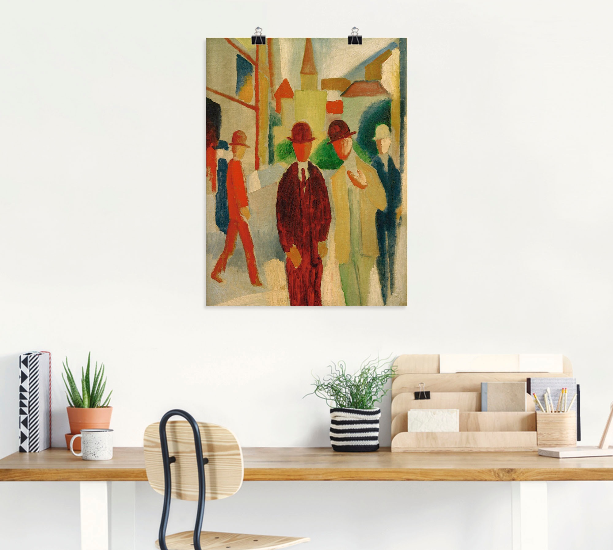 Artland Kunstdruck »Helle Straße mit Leuten«, Gruppen & Familien, (1 St.), als Leinwandbild, Wandaufkleber oder Poster in versch. Größen
