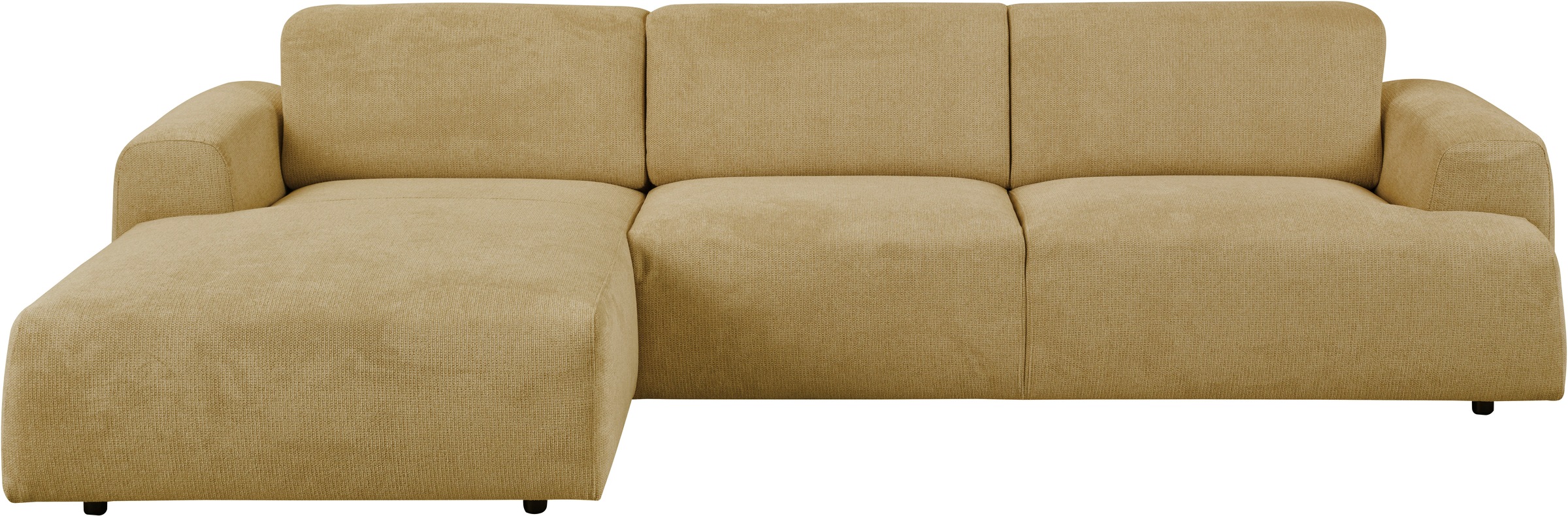 andas Ecksofa »Linkka, Breite 301 cm«, L-Form, in einem weichen Chenille-Stoff, mit Wellenunterfederung