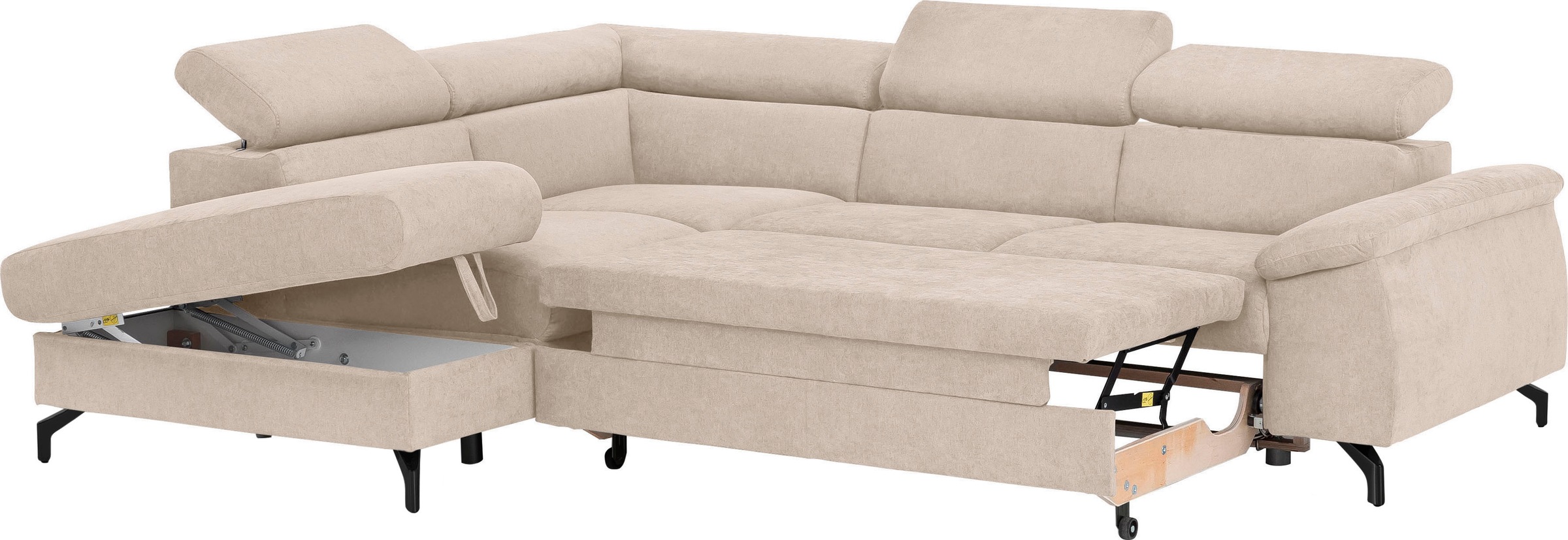 COTTA Ecksofa »Komaris L-Form«, mit Kopfteilverstellung, wahlweise mit Bettfunktion & Bettkasten